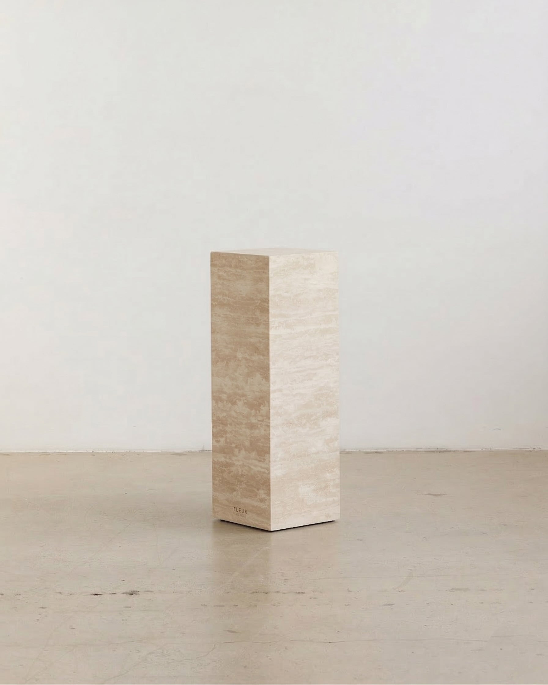 Plinth Tall Cream Travertine