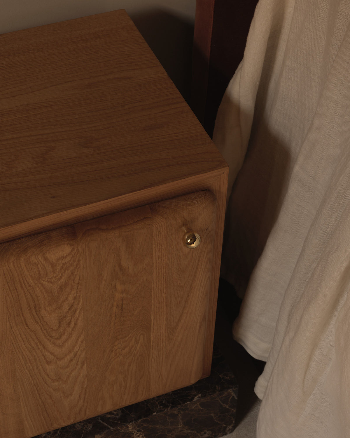 Soma Oak Bedside Table Left Door