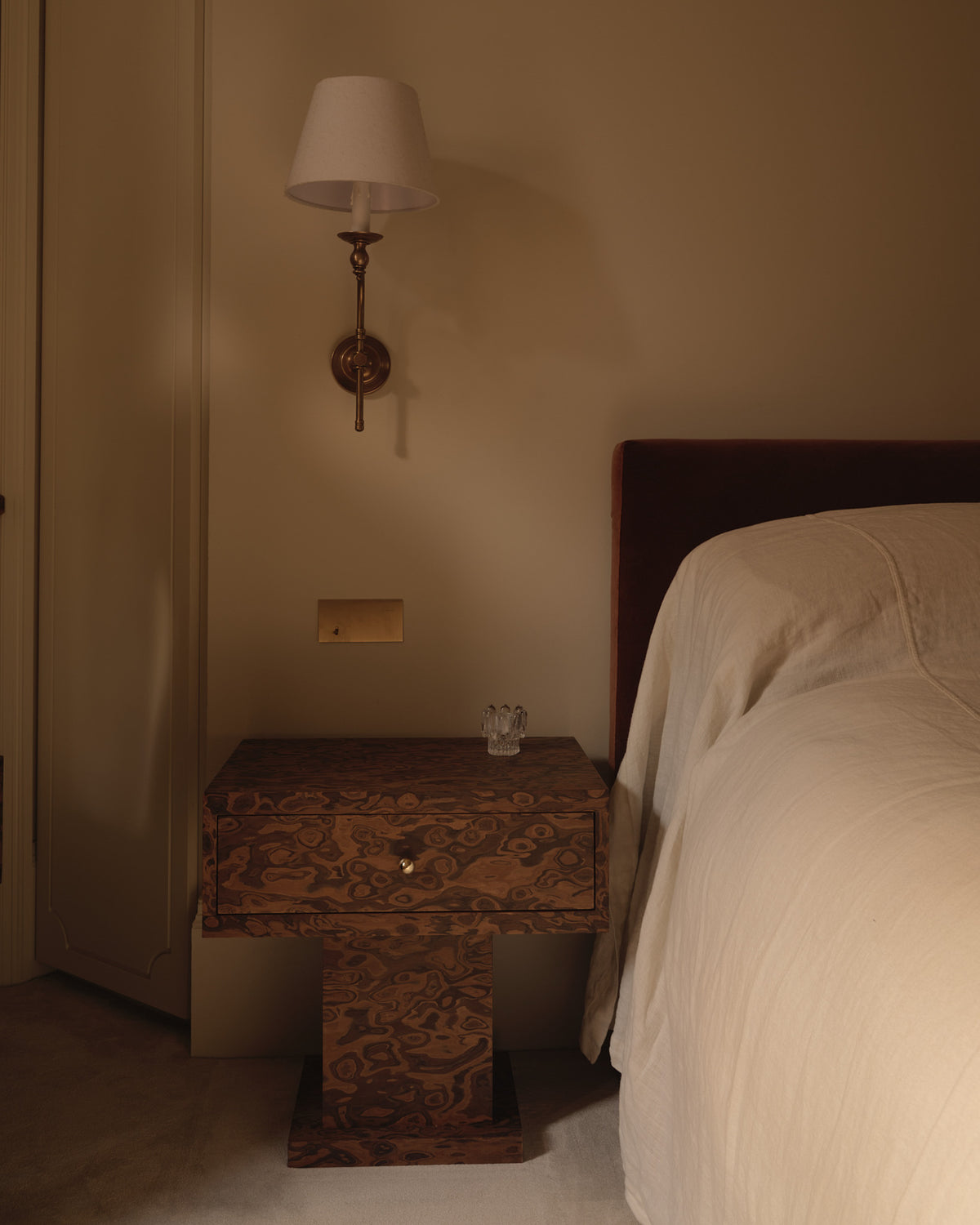 Vivienne Burl Large Bedside Table