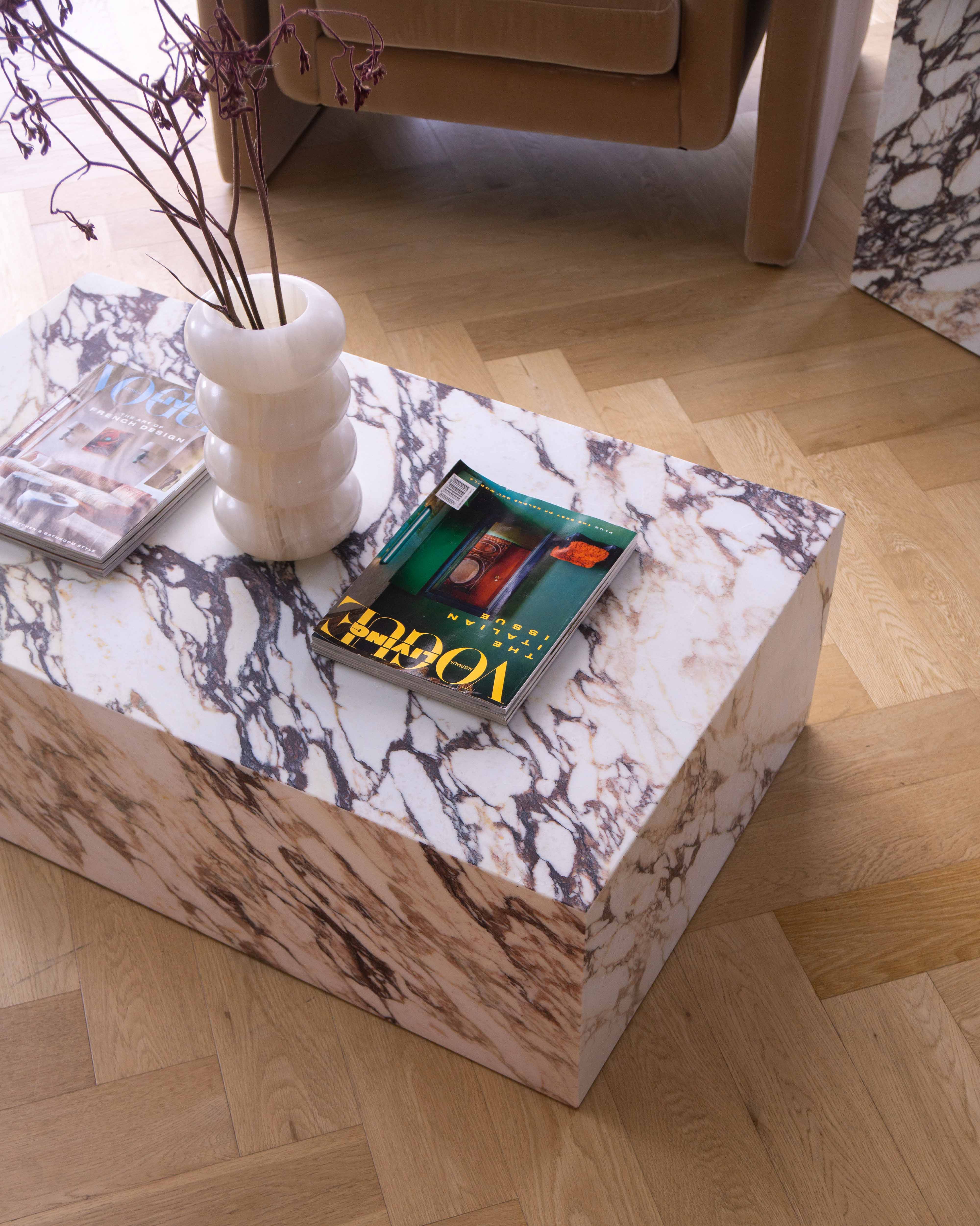 Plinth Coffee Table Calacatta Viola - Fleur Studios
