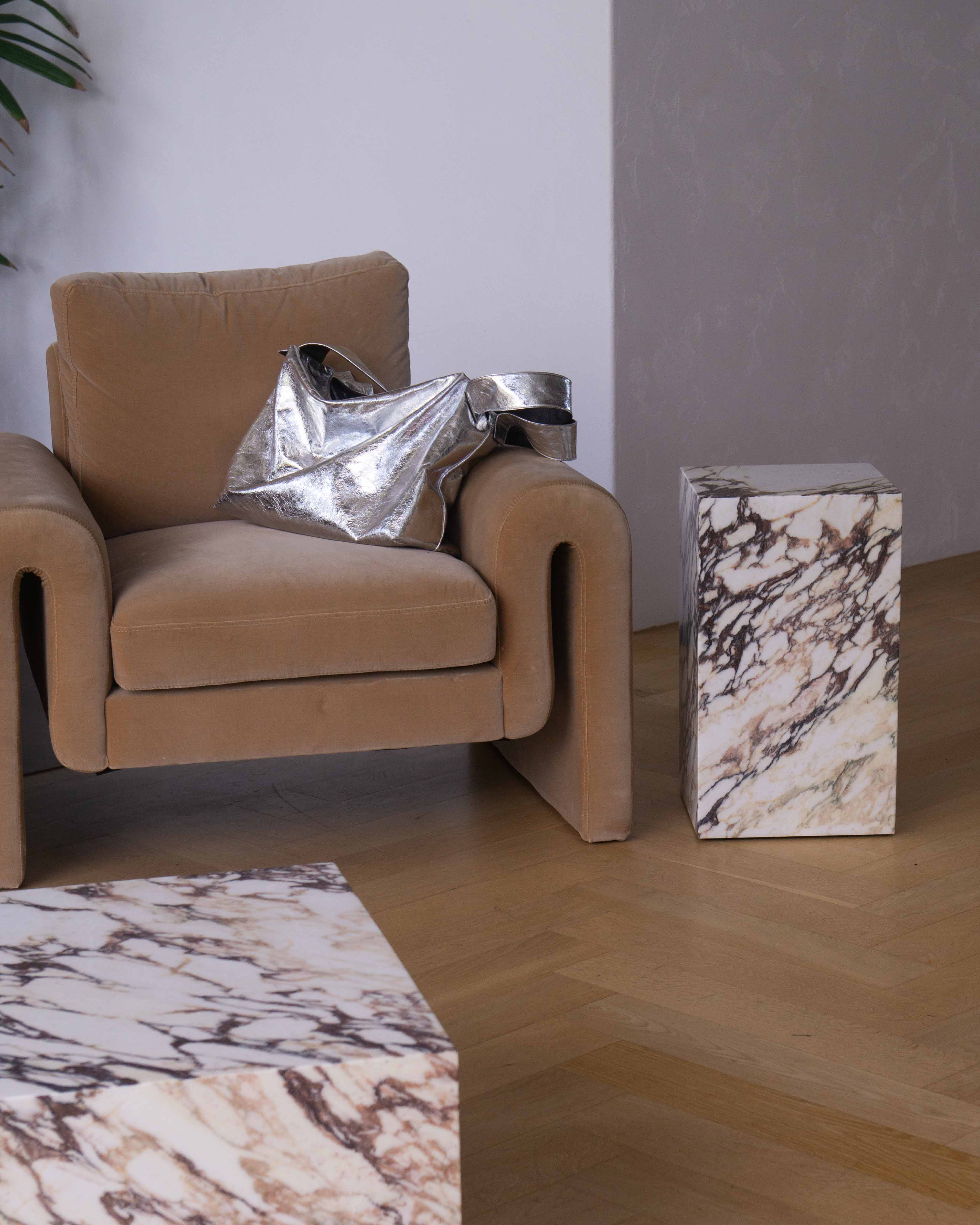 Plinth Calacatta Viola Pair - Fleur Studios