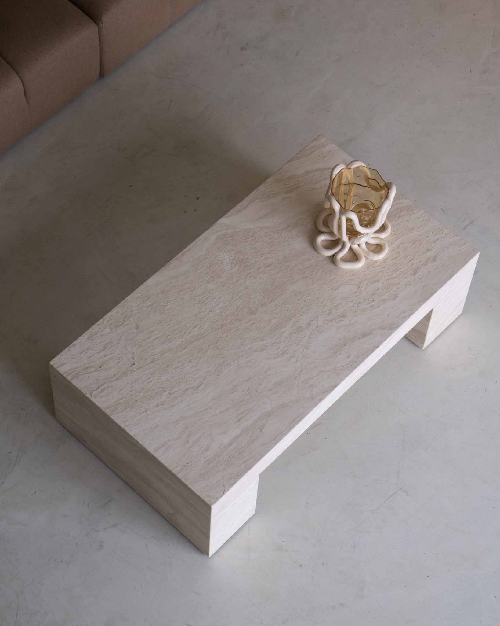 Cookie Abstract Cream Travertine - Fleur Studios