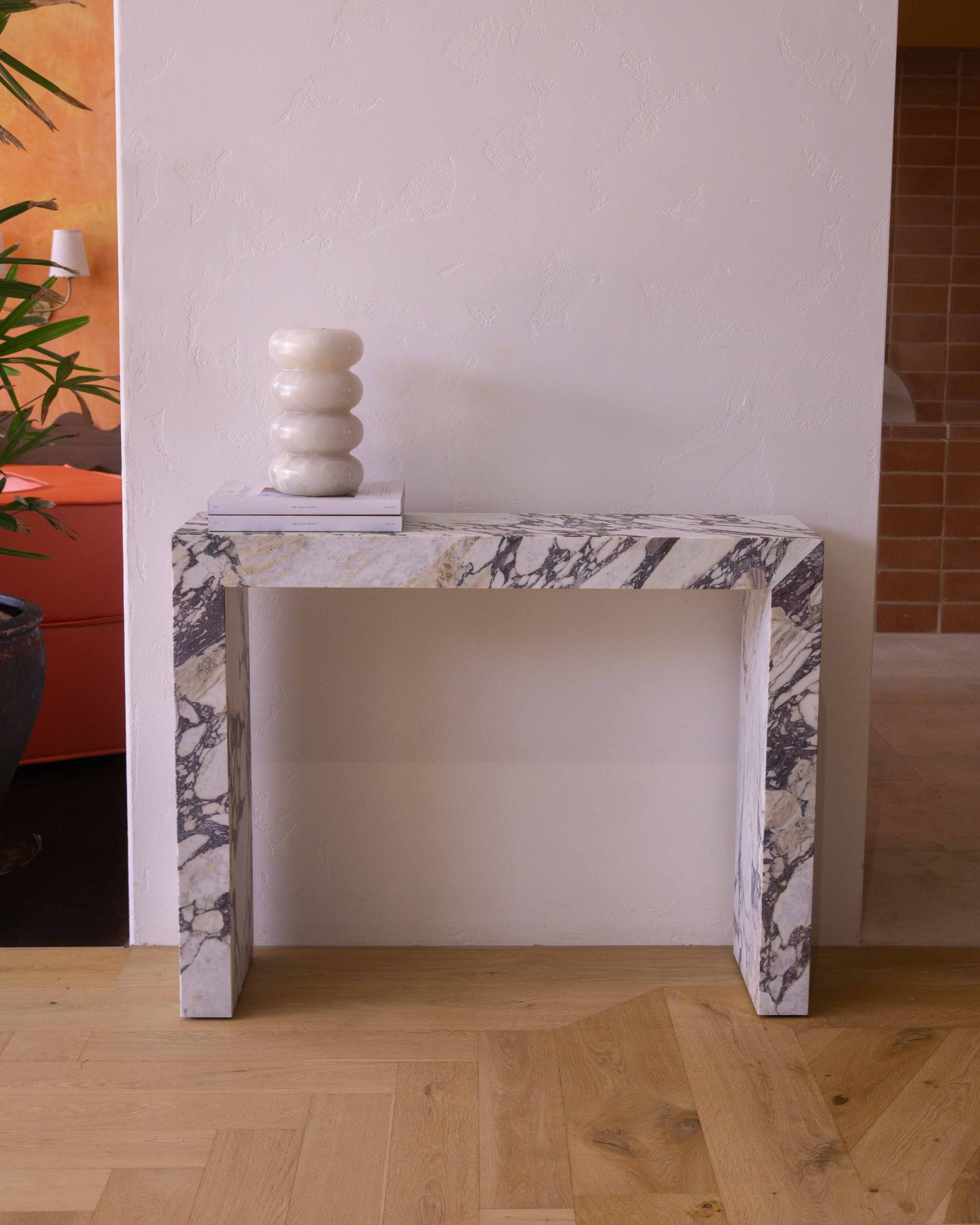  Marble Rectangle Console Table – Calacatta VIola | Fleur Studios