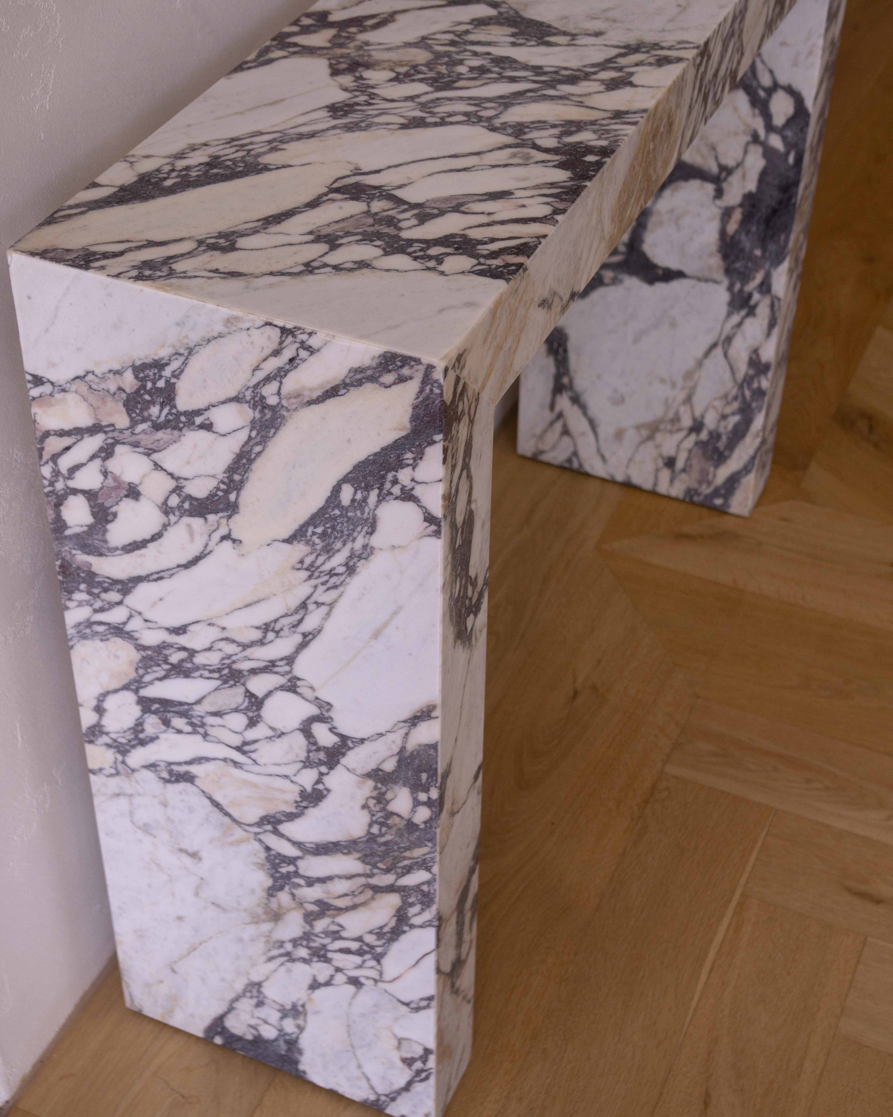 Marble Rectangle Console Table – Calacatta VIola | Fleur Studios