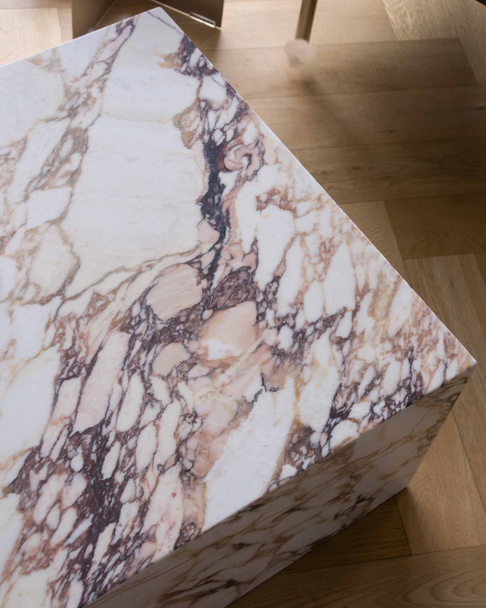 Large Plinth Coffee Table Calacatta Viola - Fleur Studios