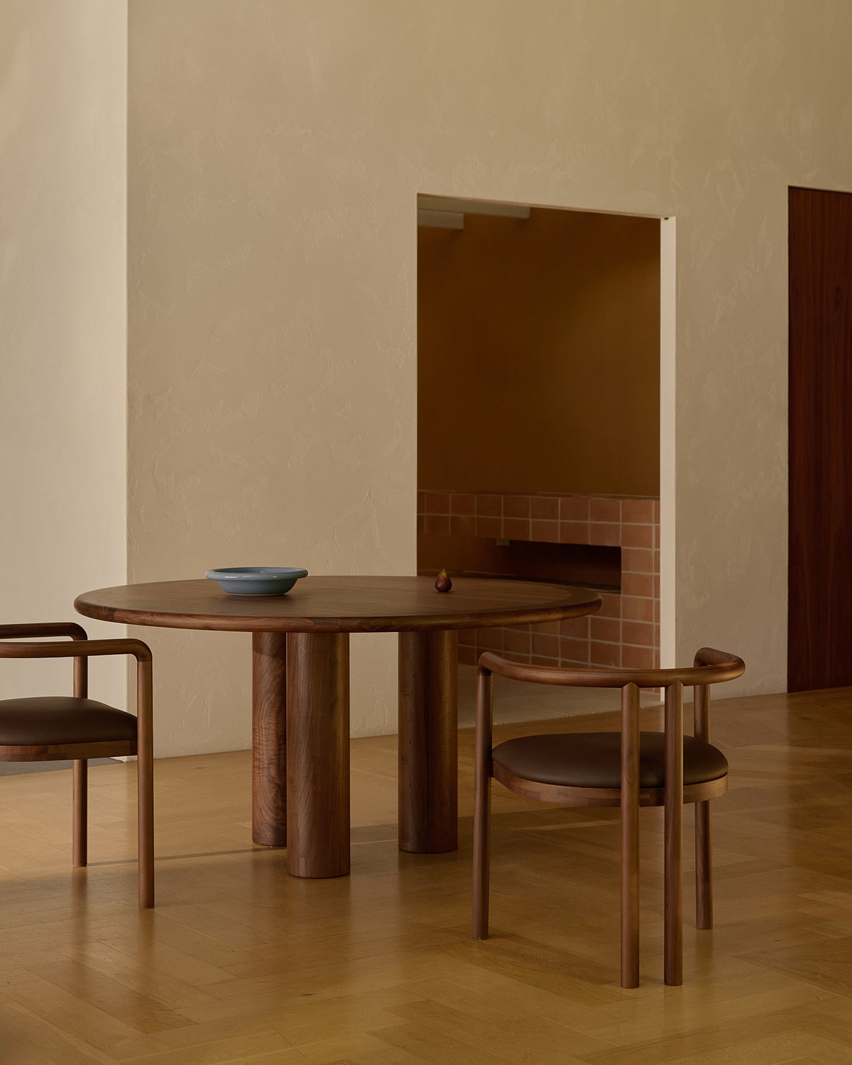 Elio Small Round Dining Table Walnut | by Fleur Studios