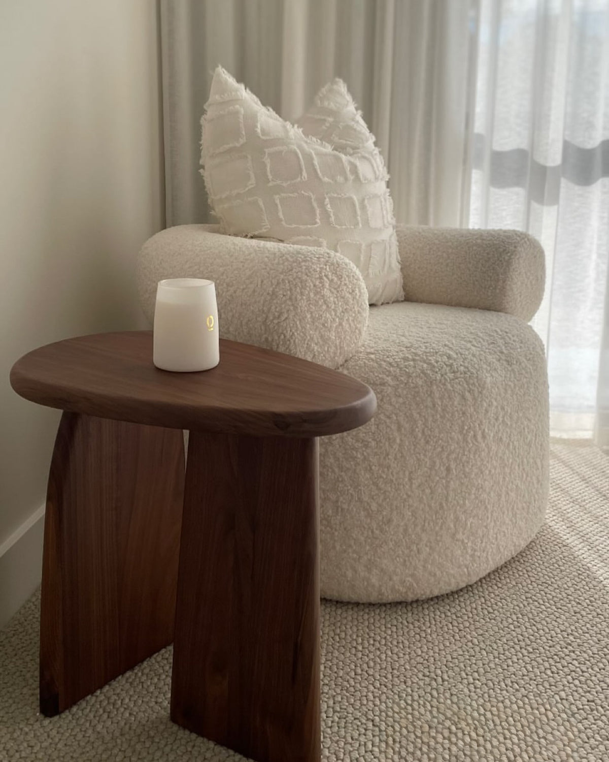 Walnut timber side table