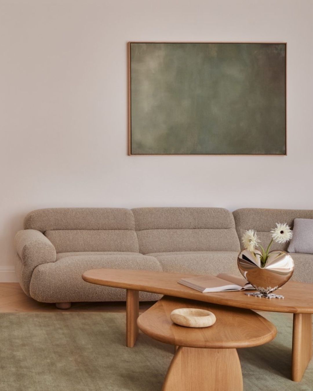 Beau oak coffee tables styled in a living room