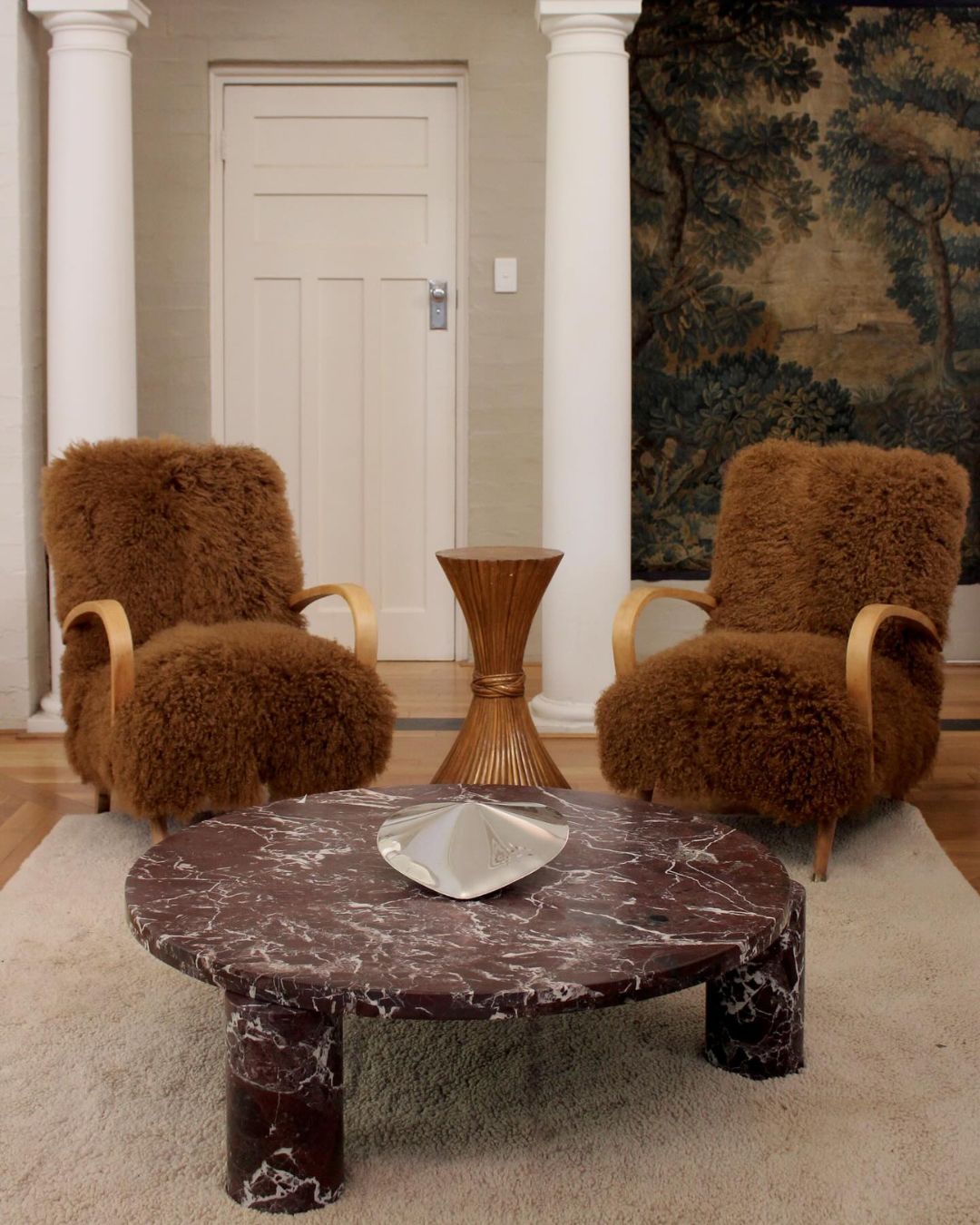 Rosa levanto coffee table styled in a living room