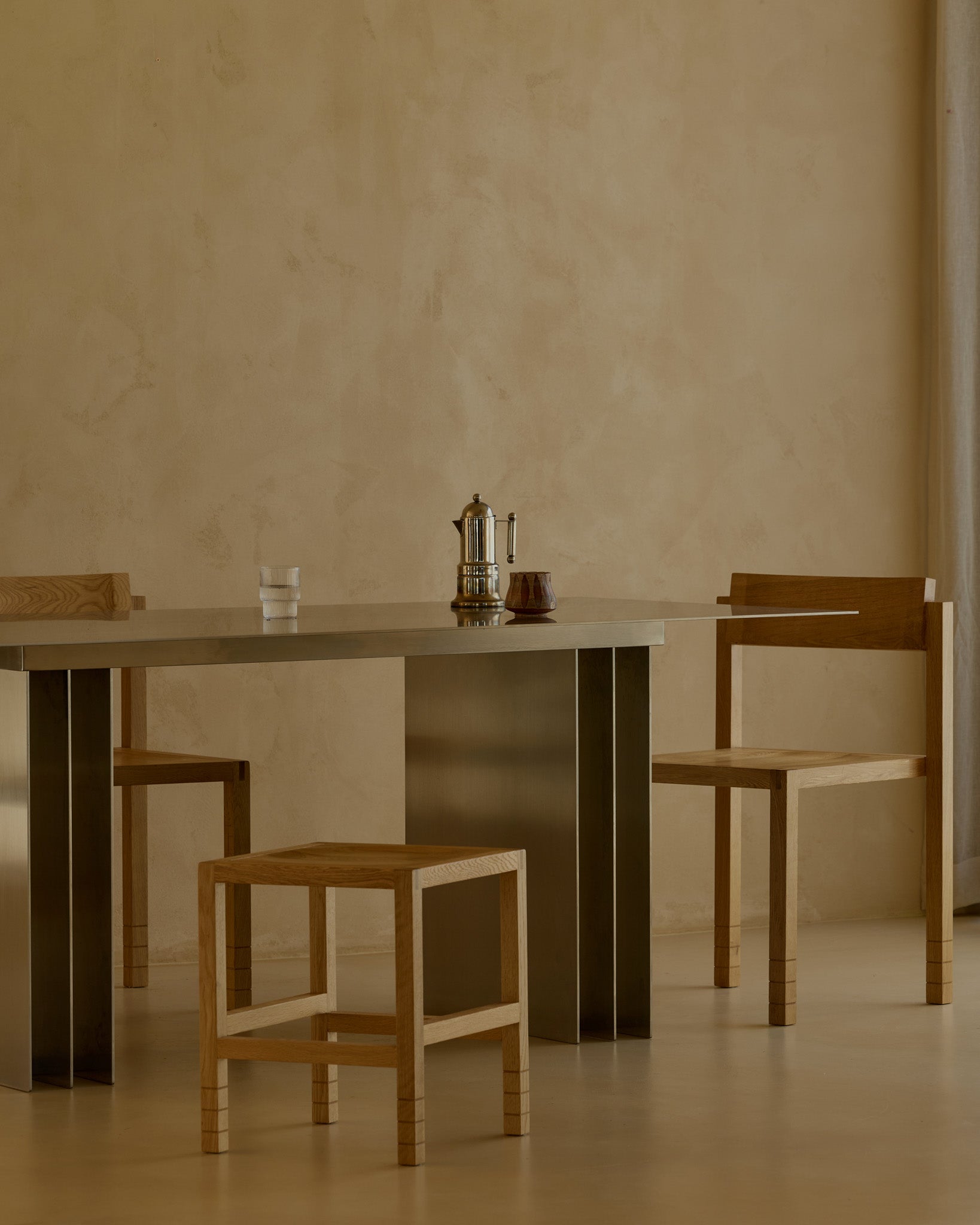Carlo Oak Small Stool
