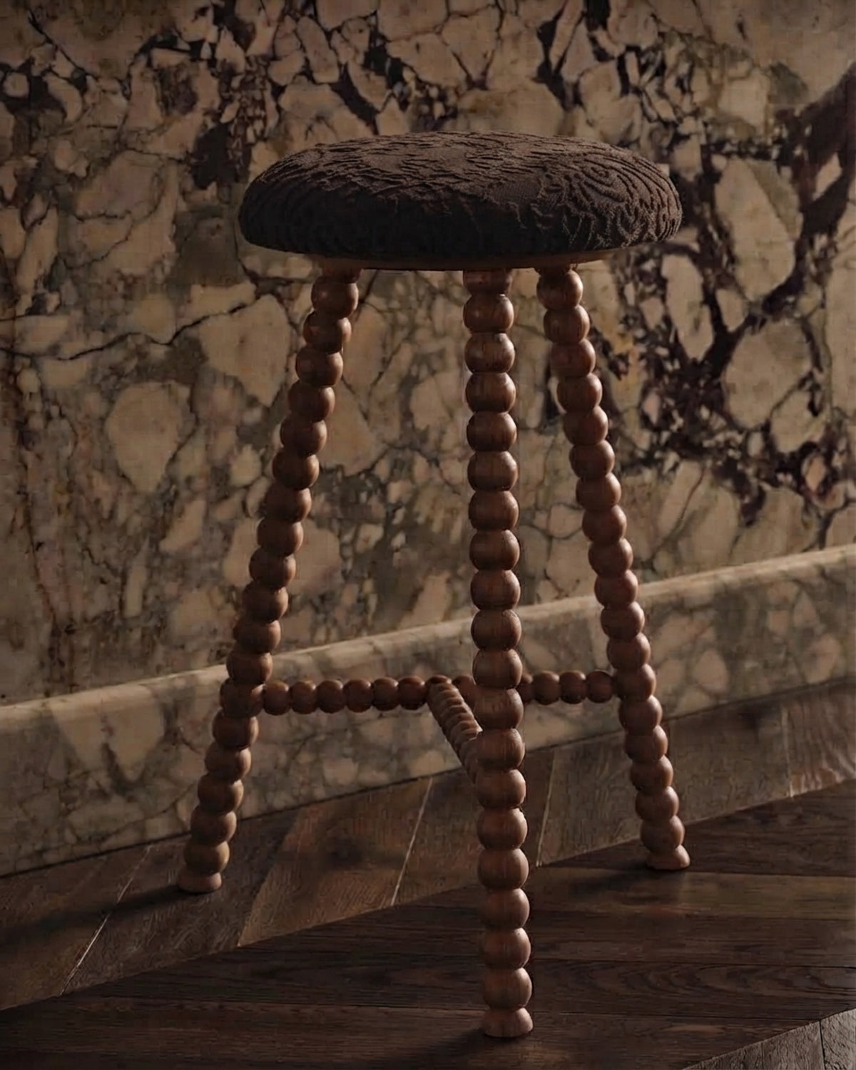 Cleo Walnut Carob Tall Bar Stool