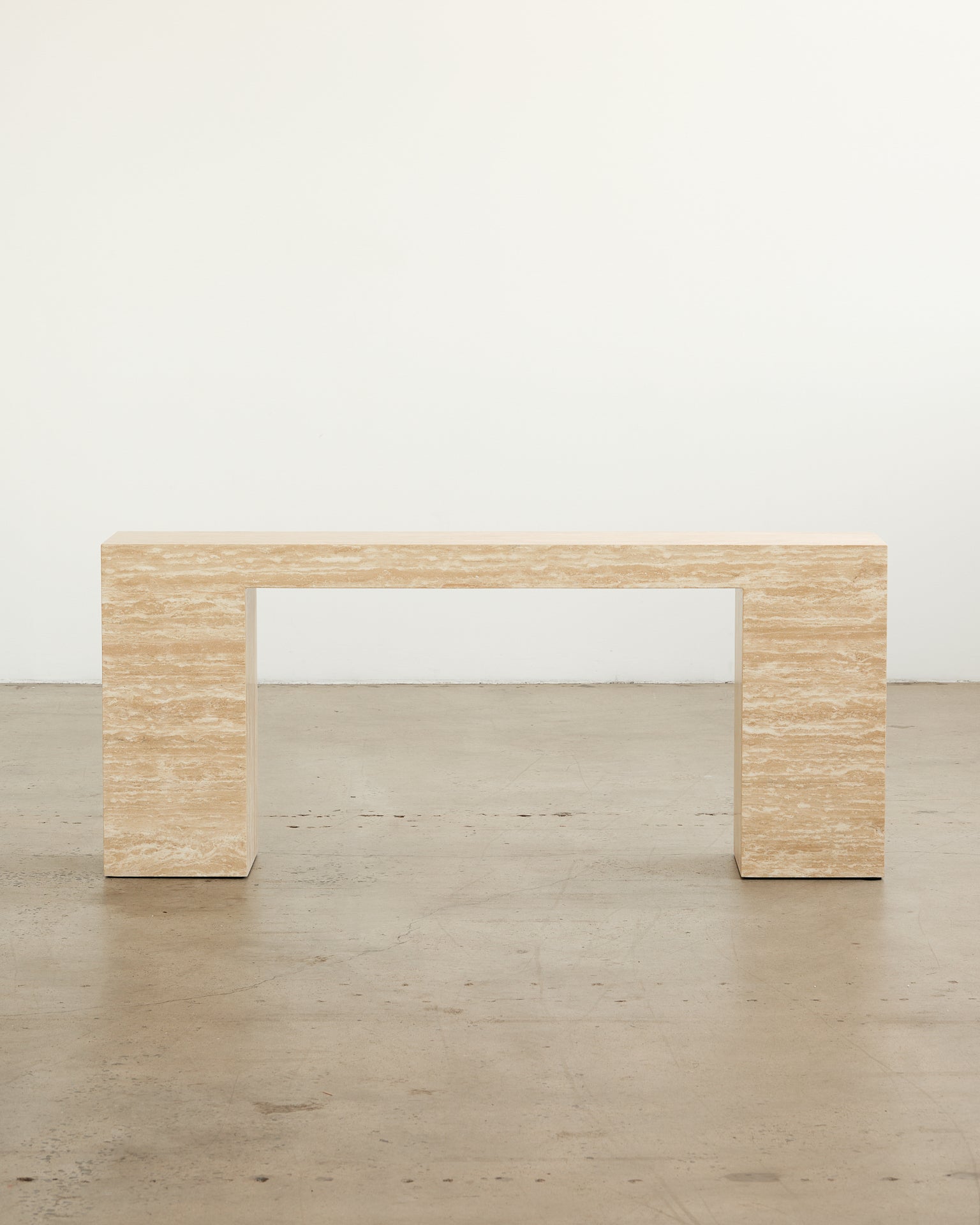 Cookie Abstract Large Console Cream Travertine