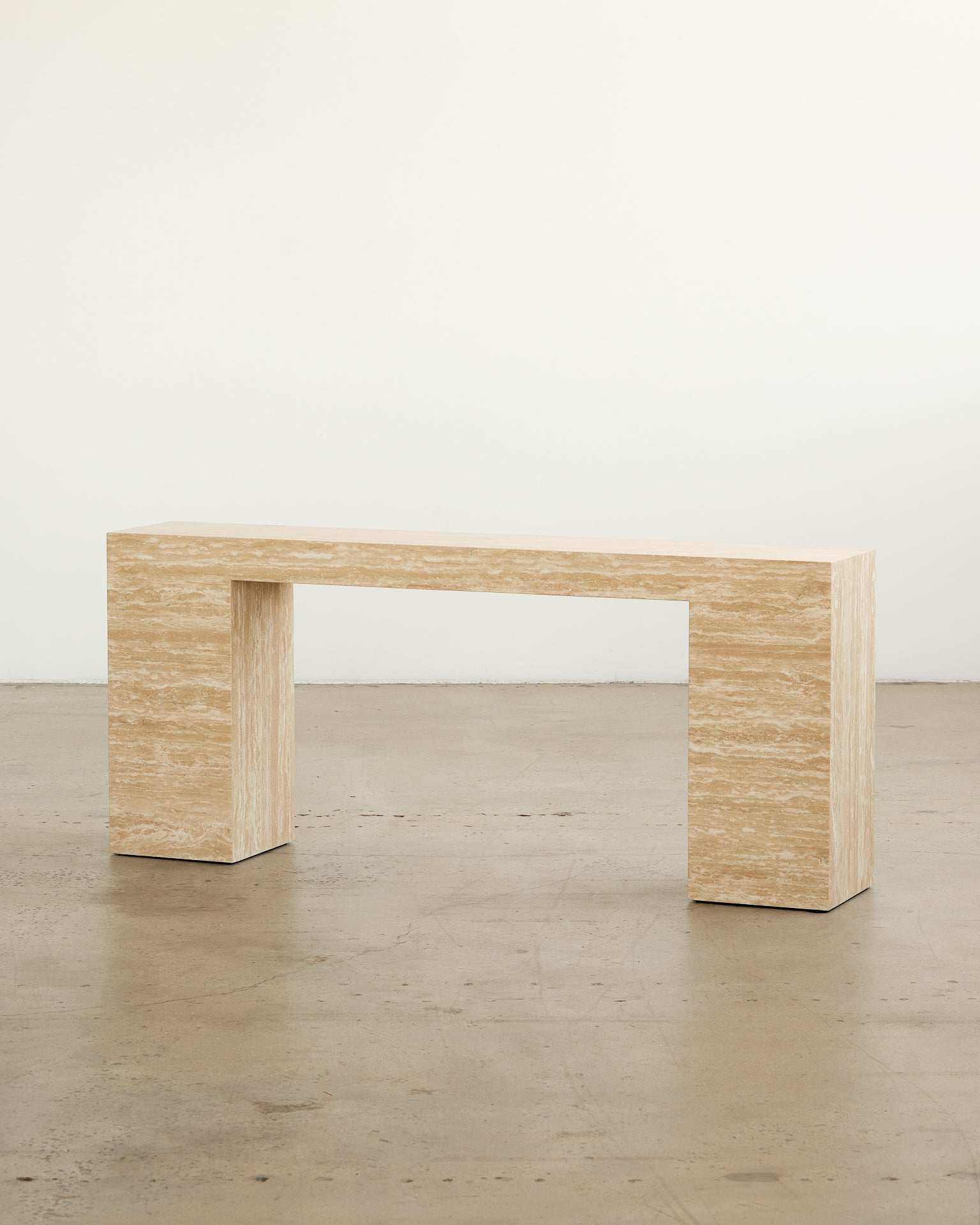 Cookie Abstract Large Console Cream Travertine