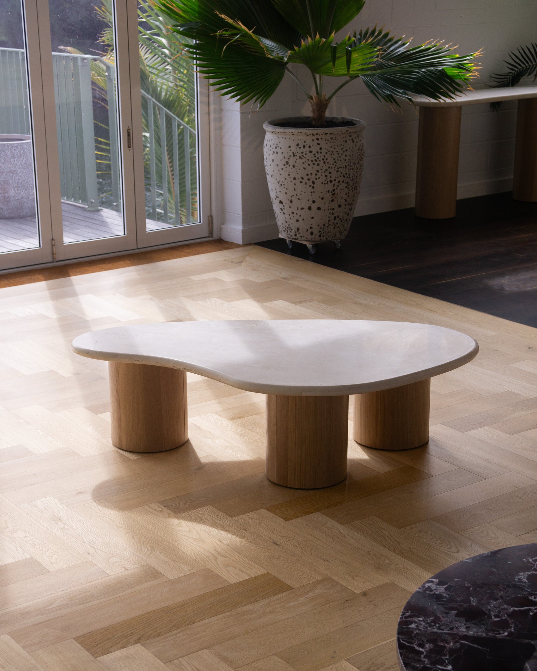 Pebble Collection | Oak Timber Marble Side Tables Online Australia