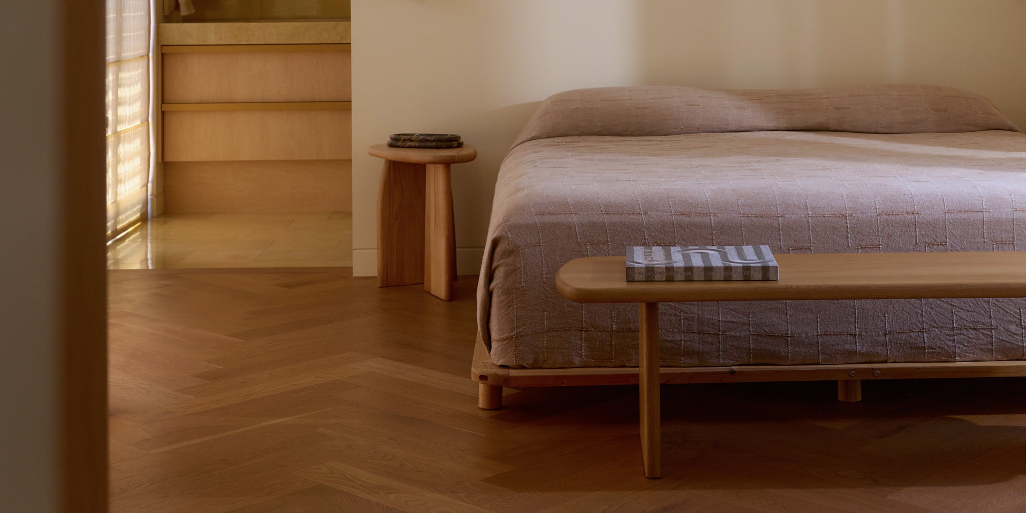 Bedroom styled with Fleur Studios wood furniture