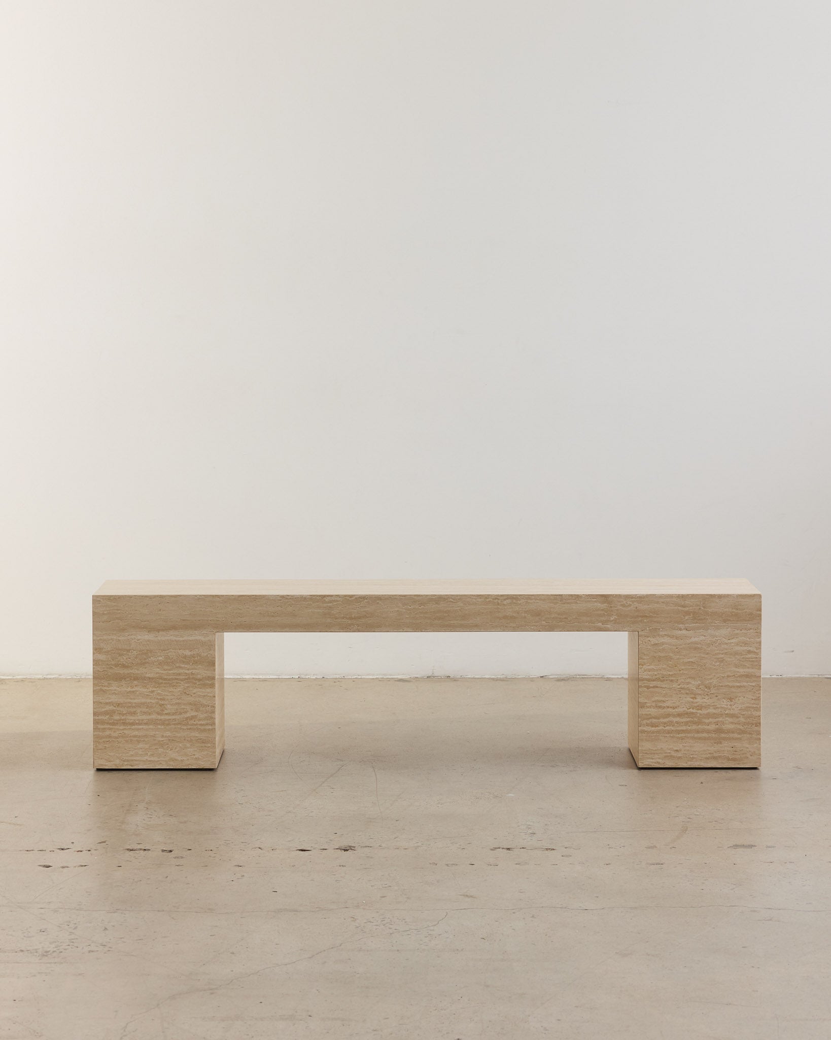 Cookie Abstract Low Console Cream Travertine