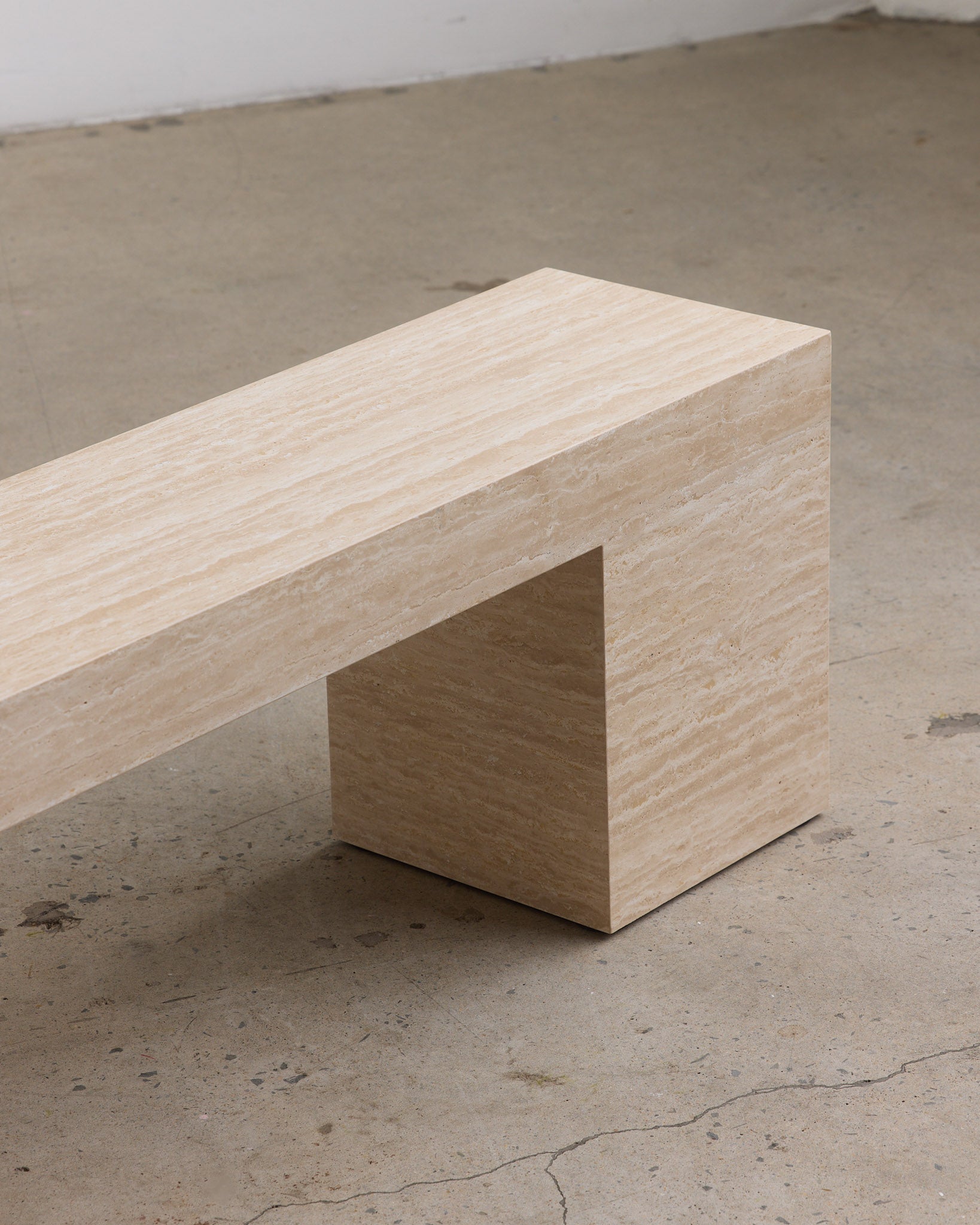 Cookie Abstract Low Console Cream Travertine