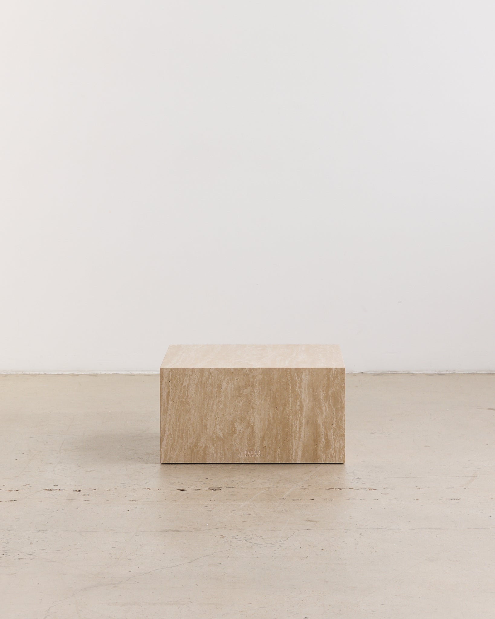 Plinth Small Coffee Table Cream Travertine