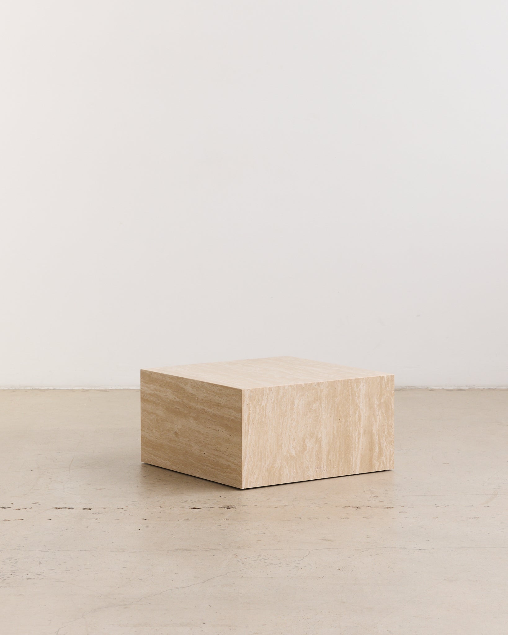 Plinth Small Coffee Table Cream Travertine