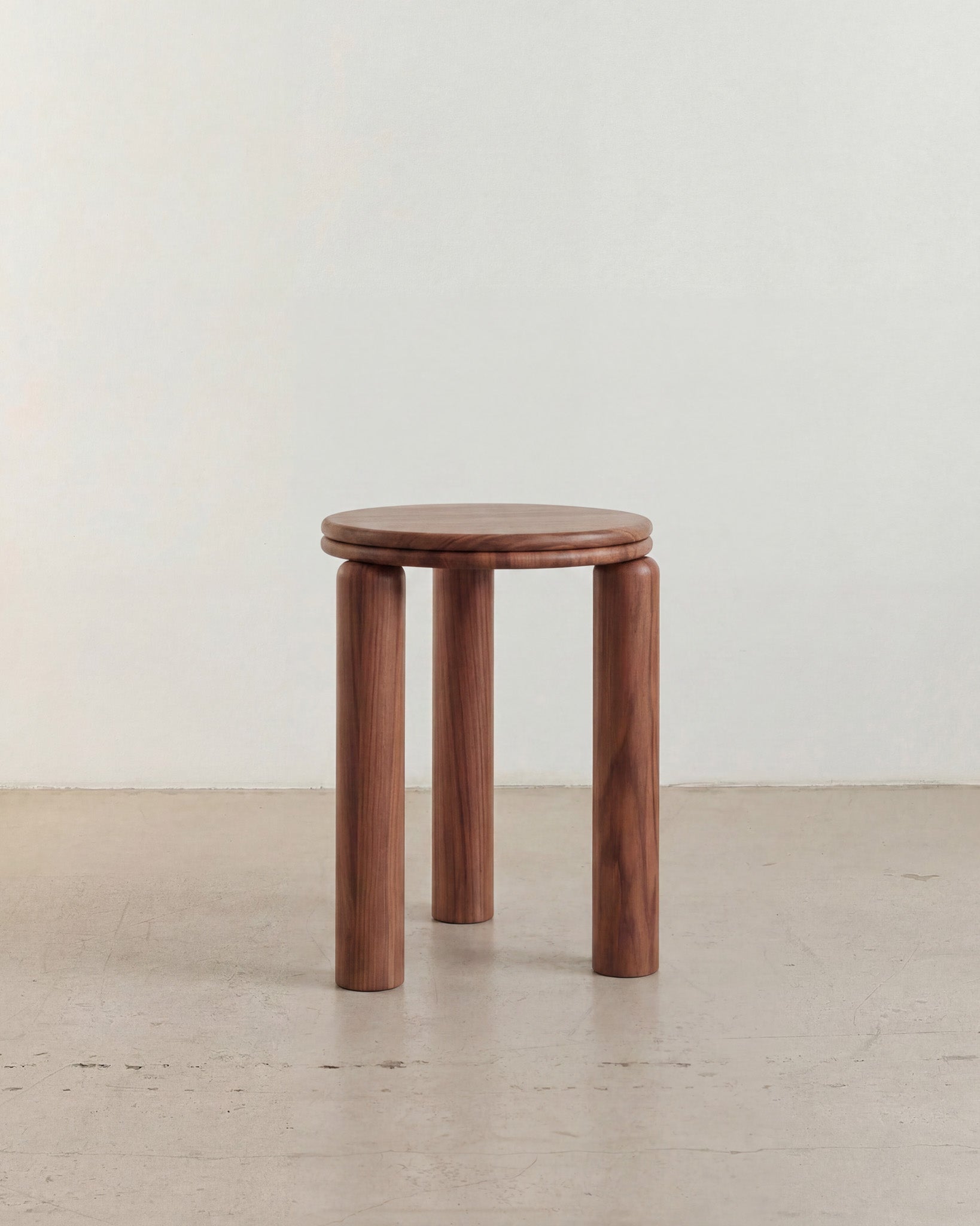Walnut timber side table.