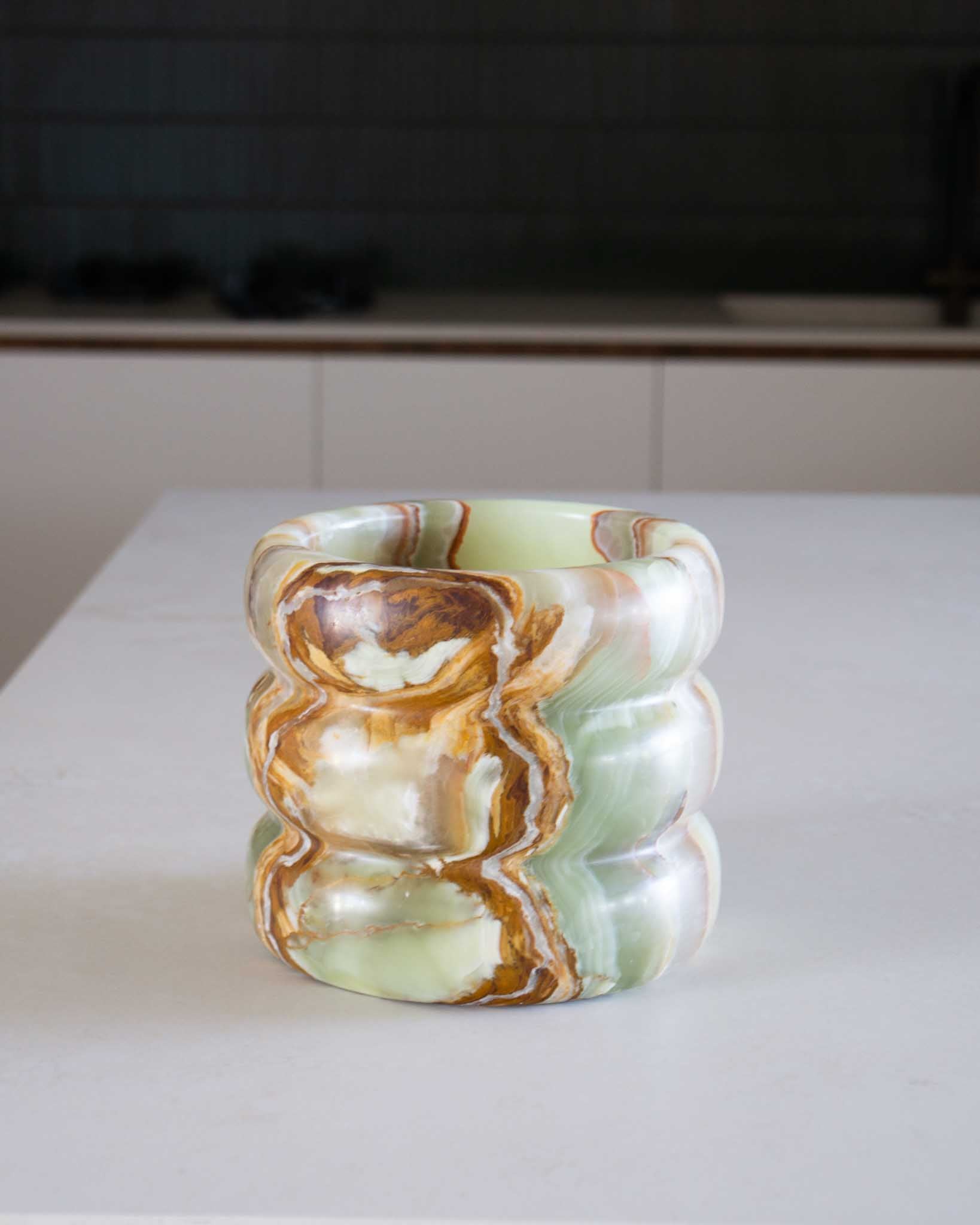  Marble Vase / Champagne Cooler – Green Onyx | Fleur Studios