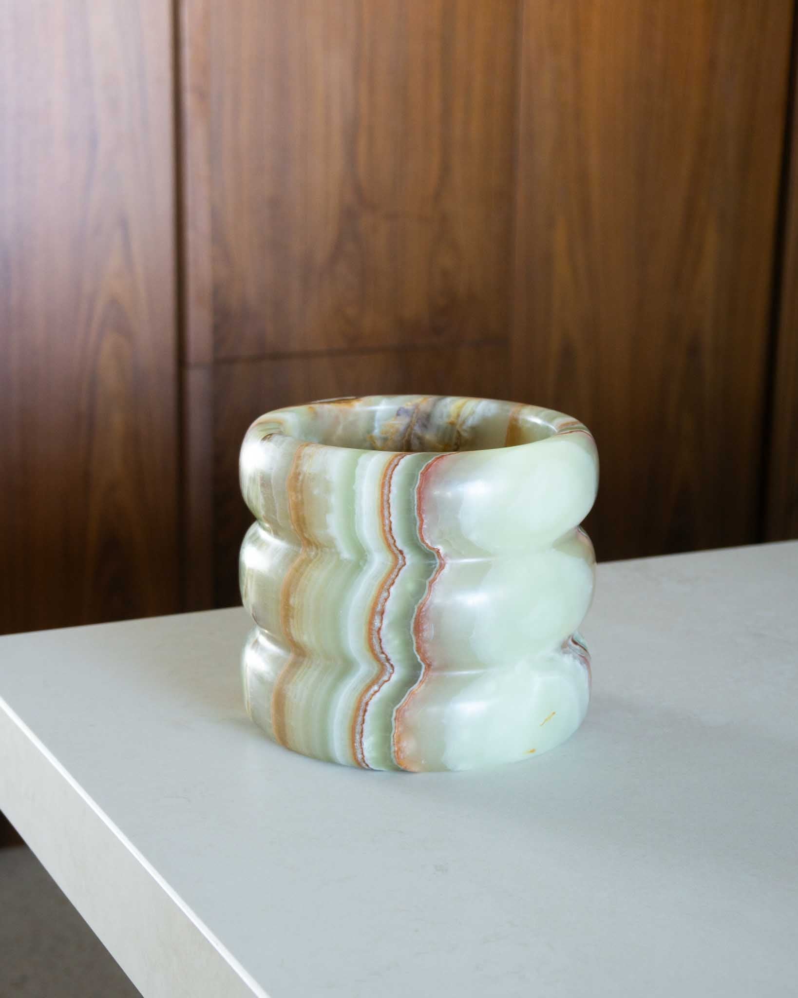  Marble Vase / Champagne Cooler – Green Onyx | Fleur Studios