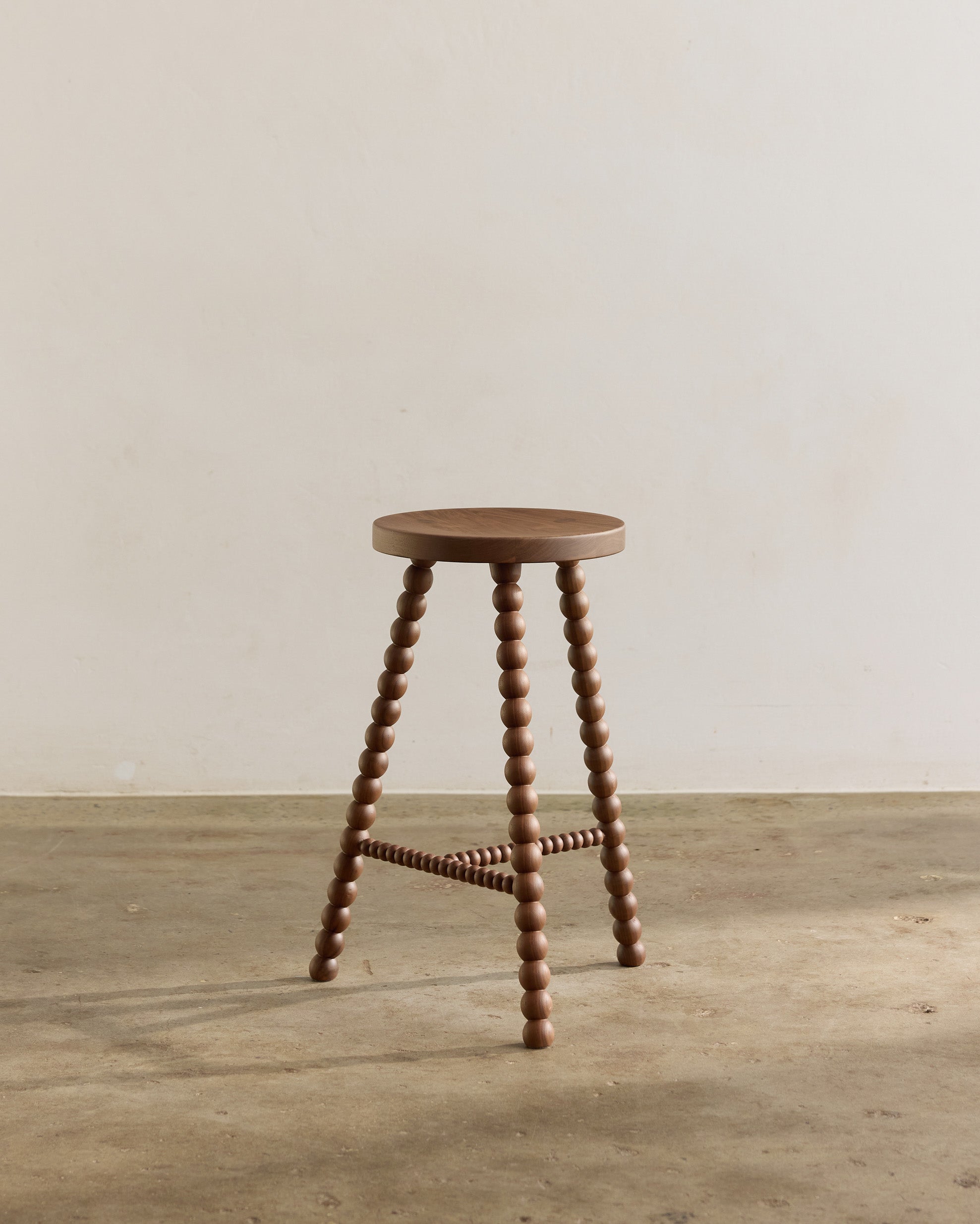 Walnut timber bar stool