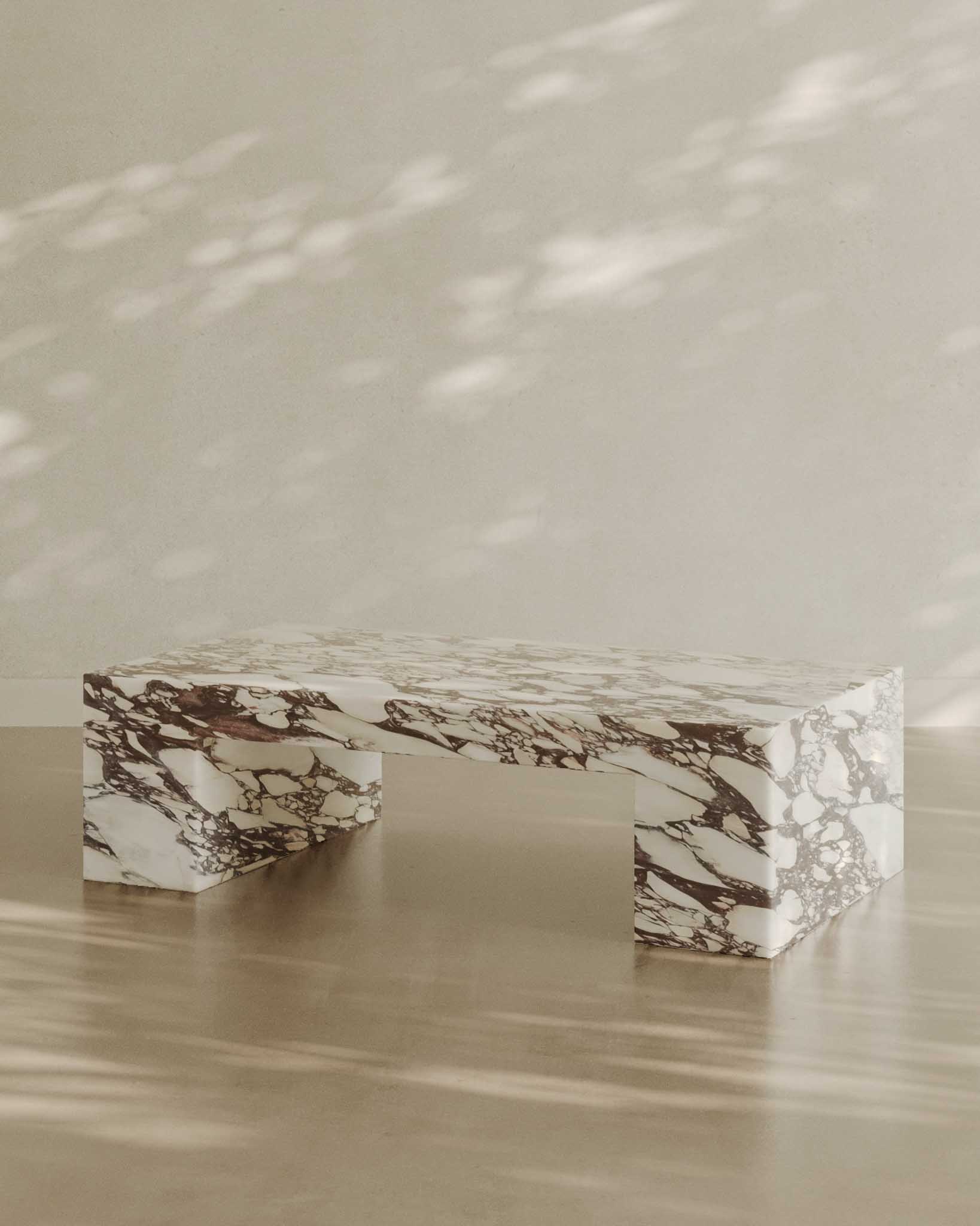  Cookie Abstract Rectangle Coffee Table – Calacatta Viola Marble | Fleur Studios