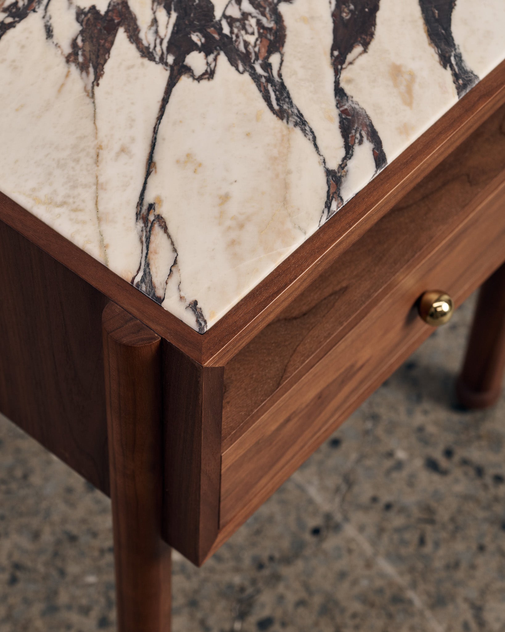 Naomi Walnut Viola Bedside Table Side Table
