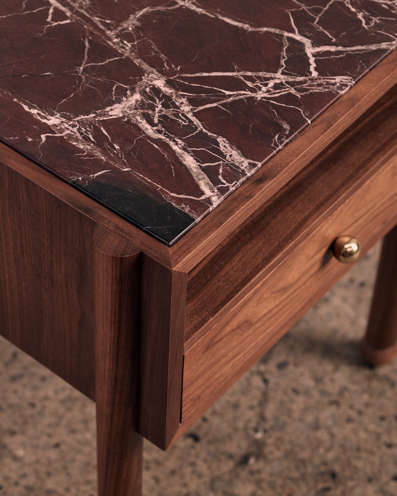 Naomi Walnut Rosa Bedside Table Side Table
