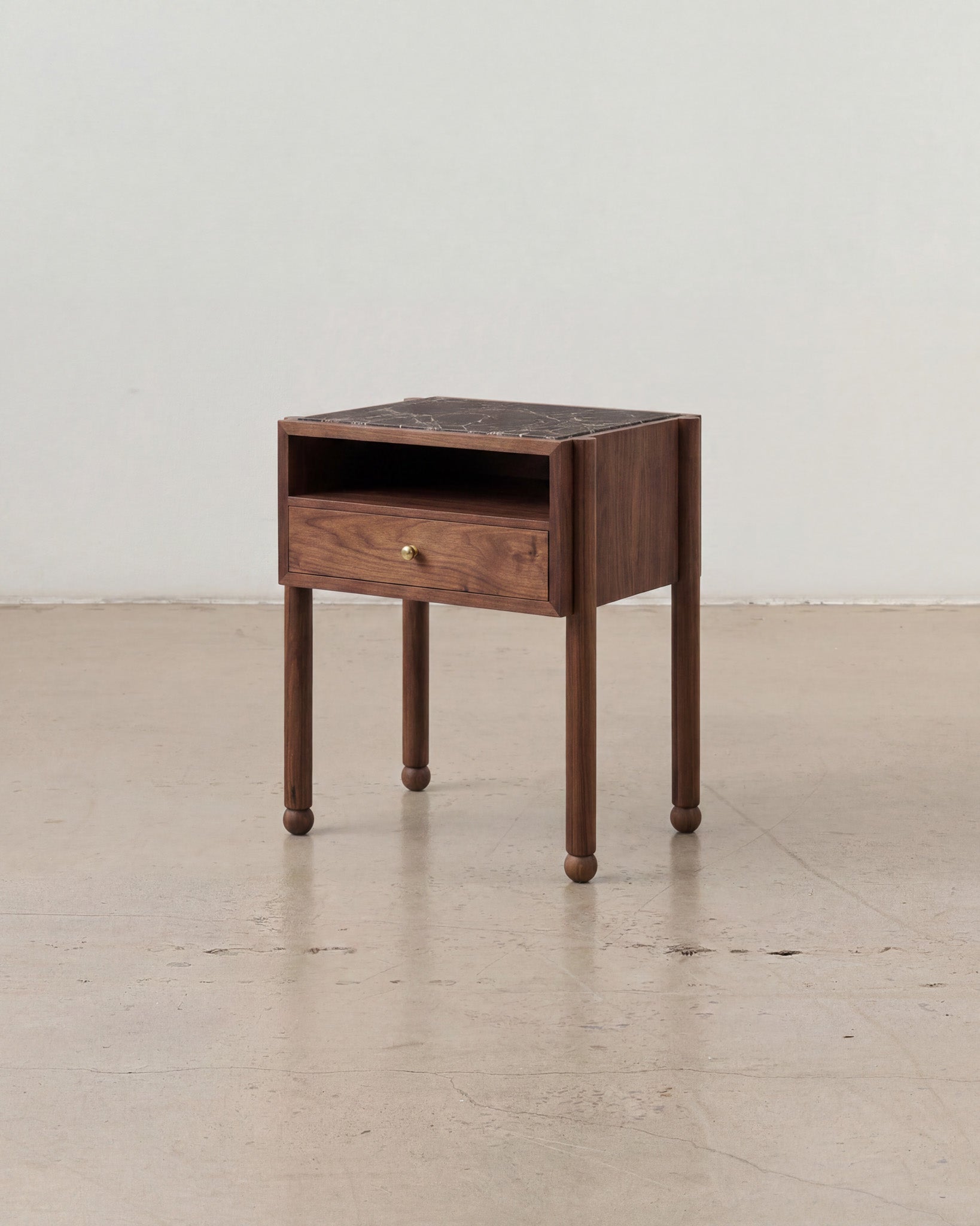 Naomi Walnut Rosa Bedside Table Side Table