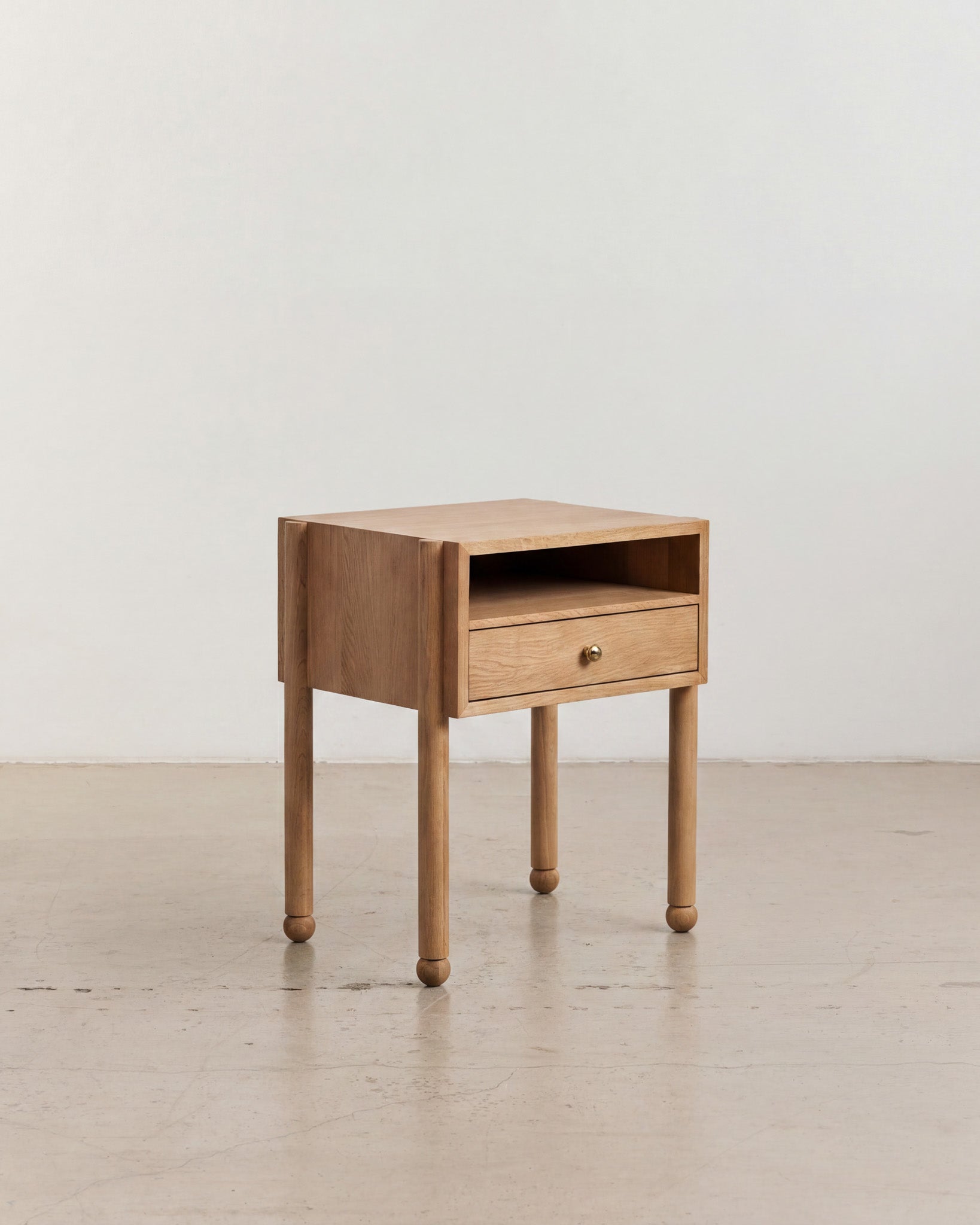 Oak wood bedside table
