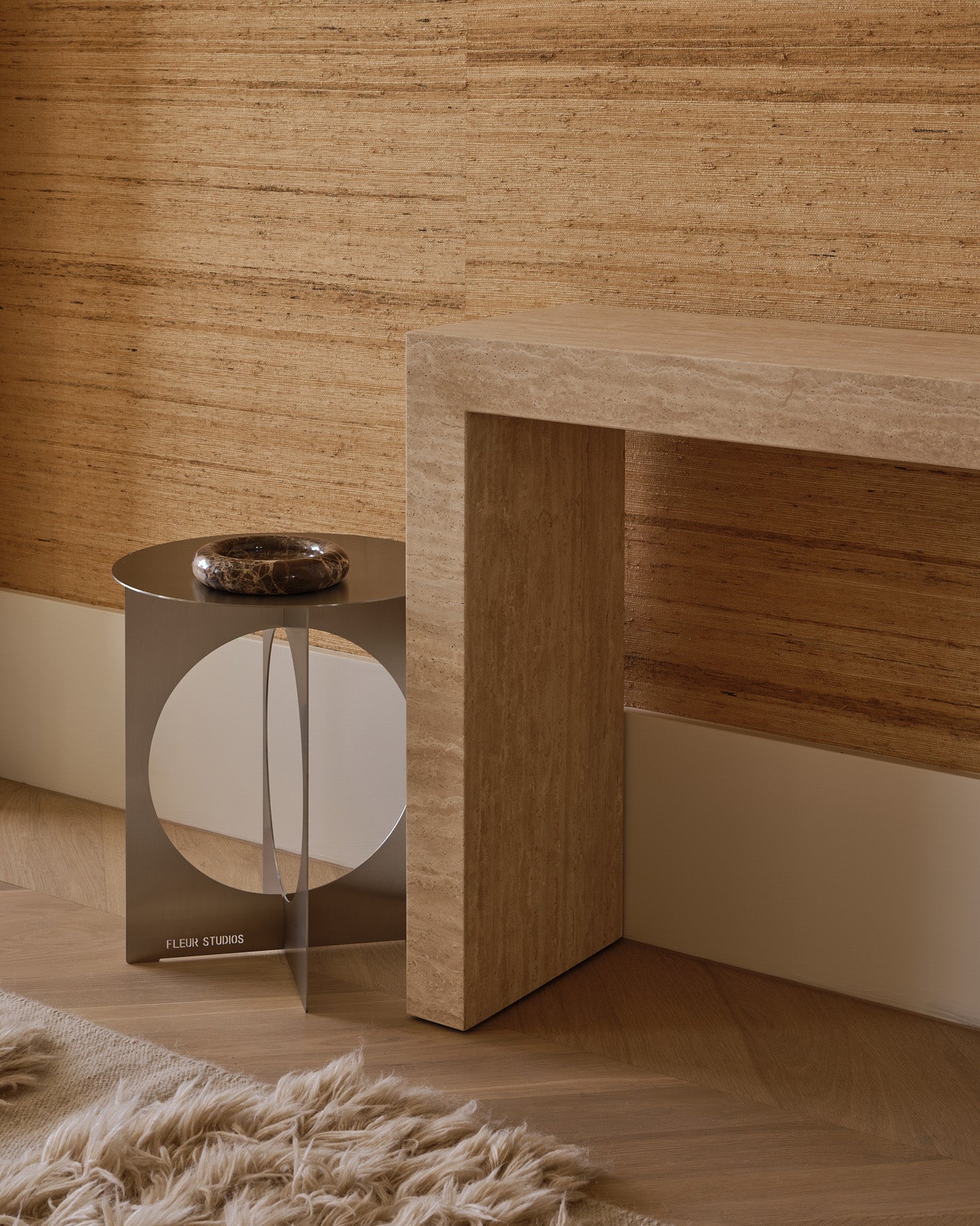 Stainless steel side table