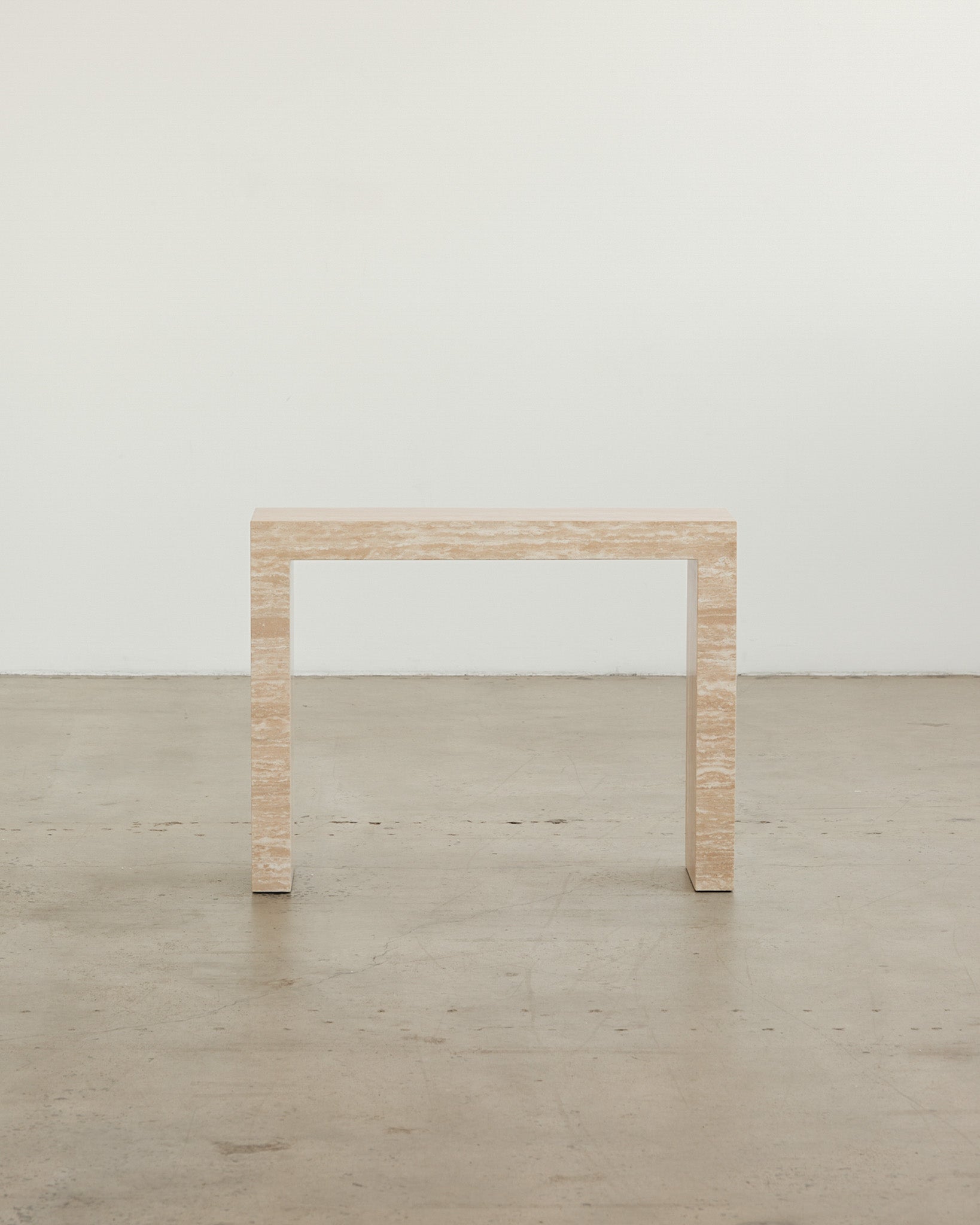 Petite Palm Cream Travertine Console Console Table
