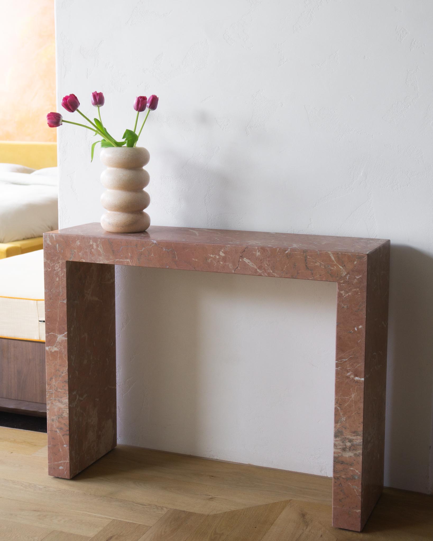  Marble Rectangle Console Table – Rosso Francia | Fleur Studios