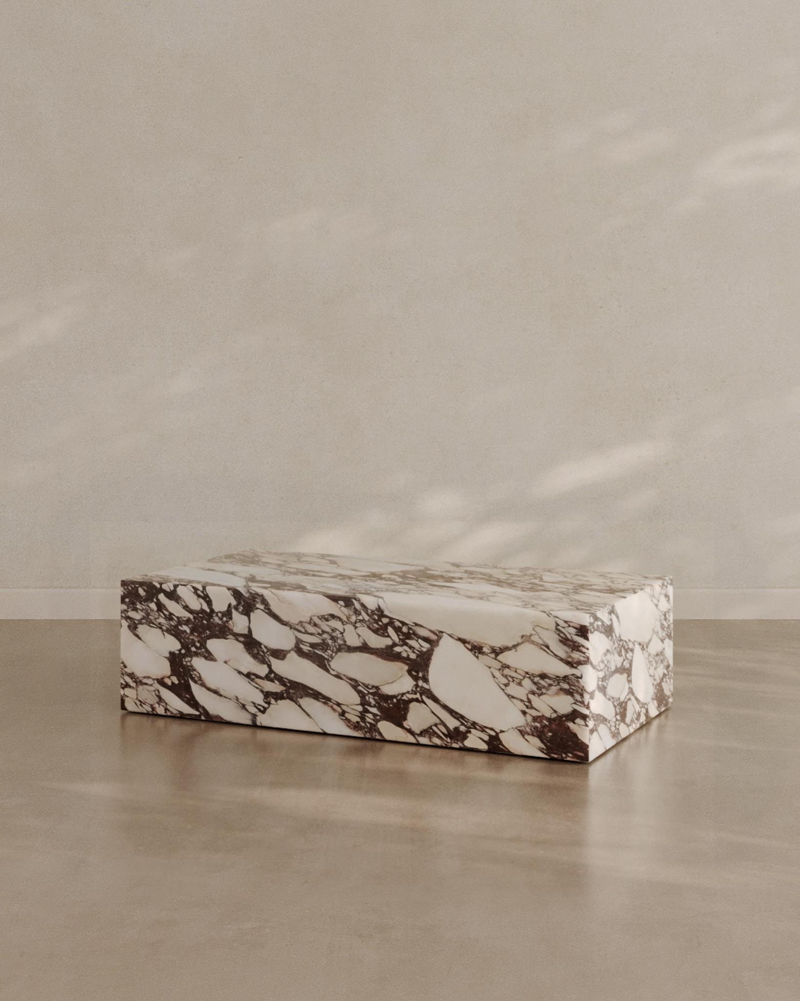Large Plinth Coffee Table Calacatta Viola - Fleur Studios
