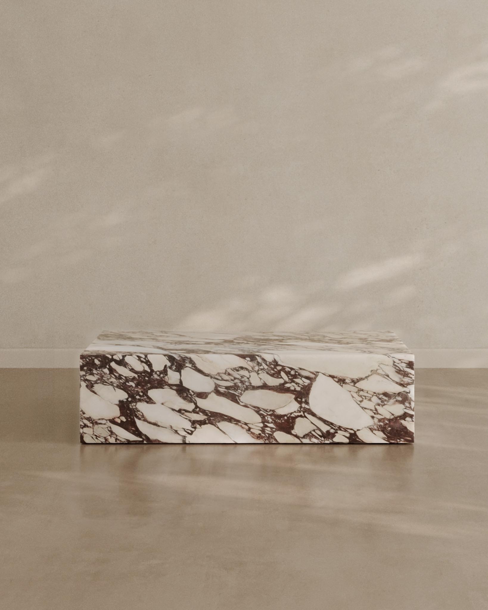 Large Plinth Coffee Table Calacatta Viola - Fleur Studios