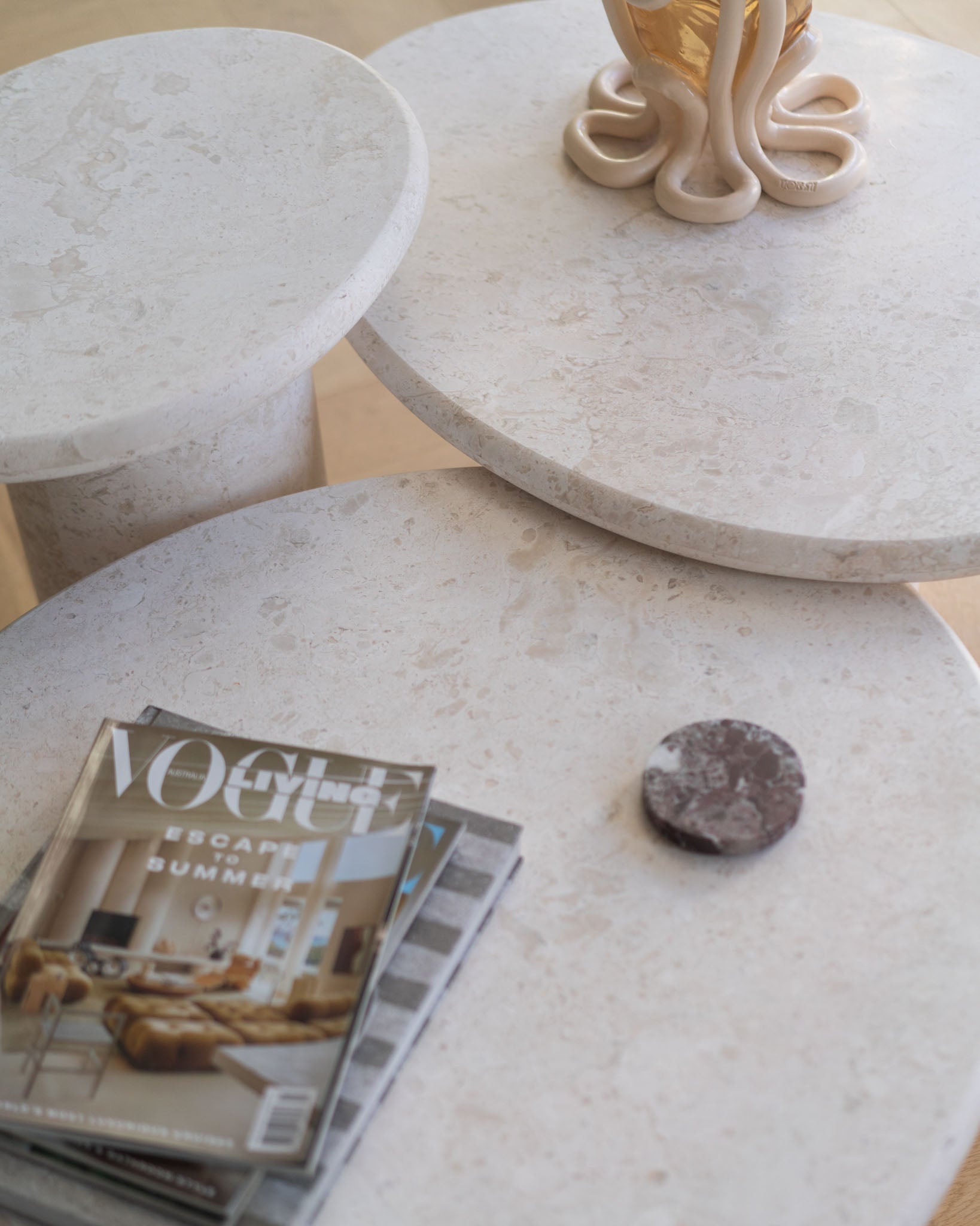 Wabi Crema Coffee Table Pair - Fleur Studios