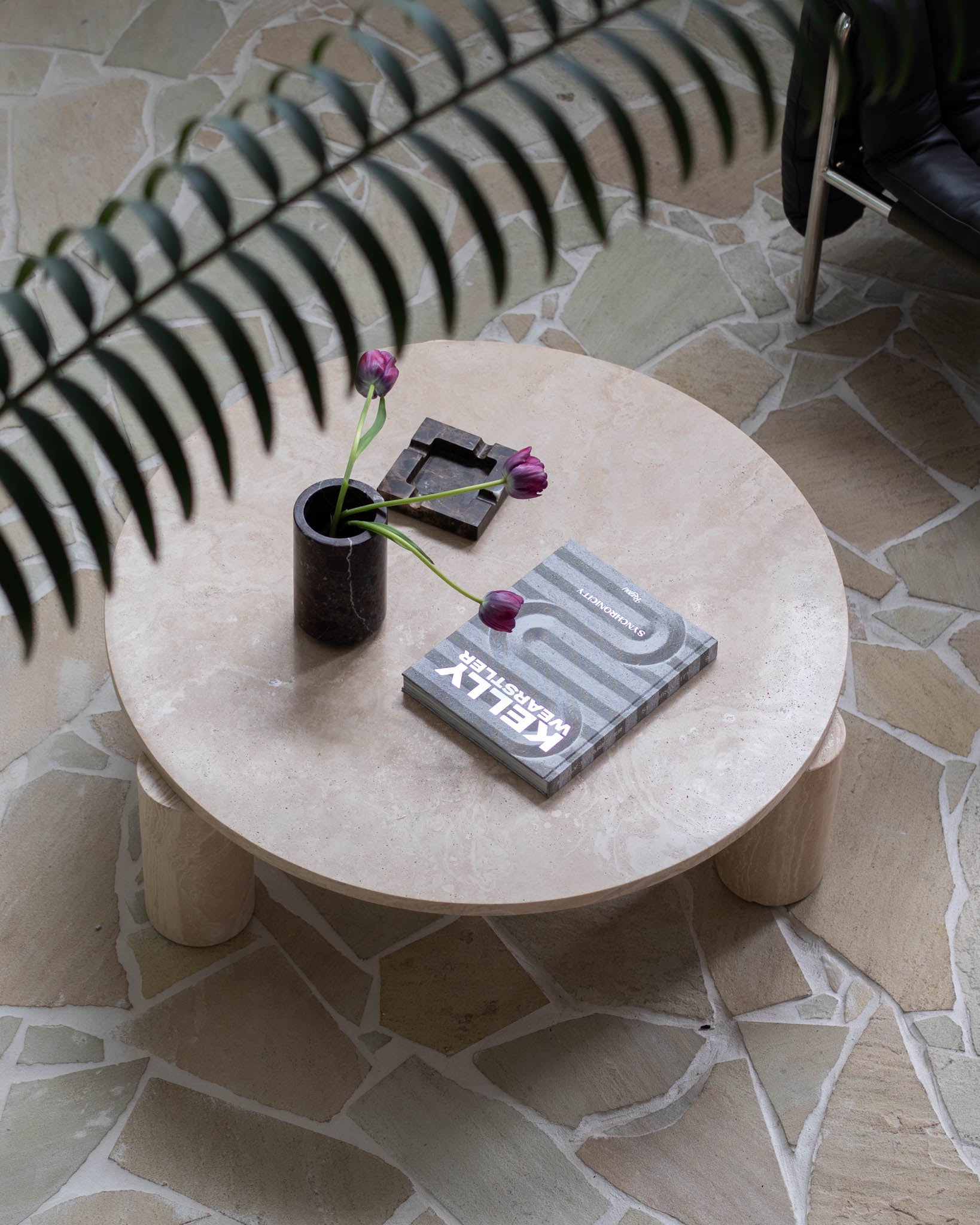 Bombola Round Cream Travertine - Fleur Studios