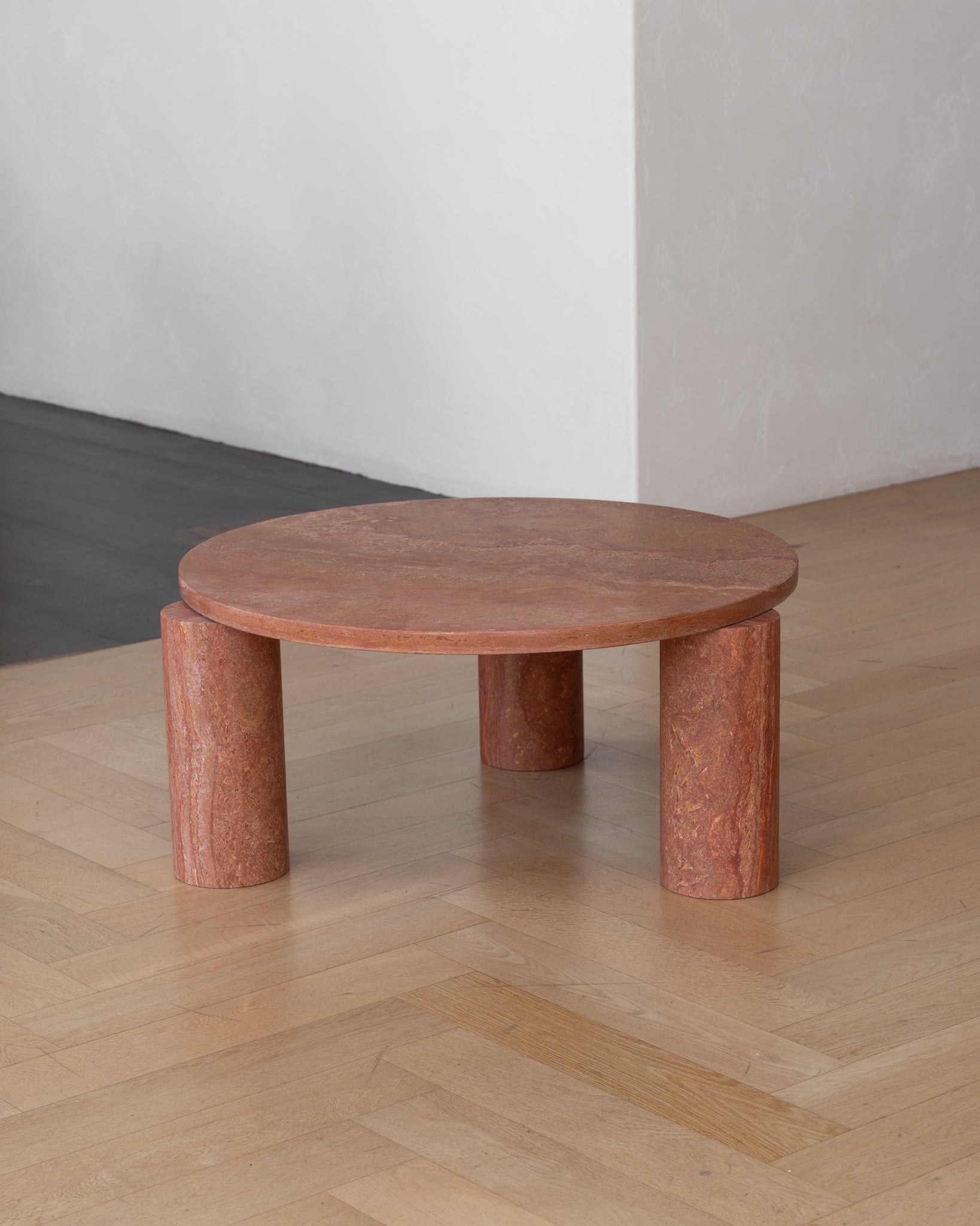 Small Bombola Round Red Travertine