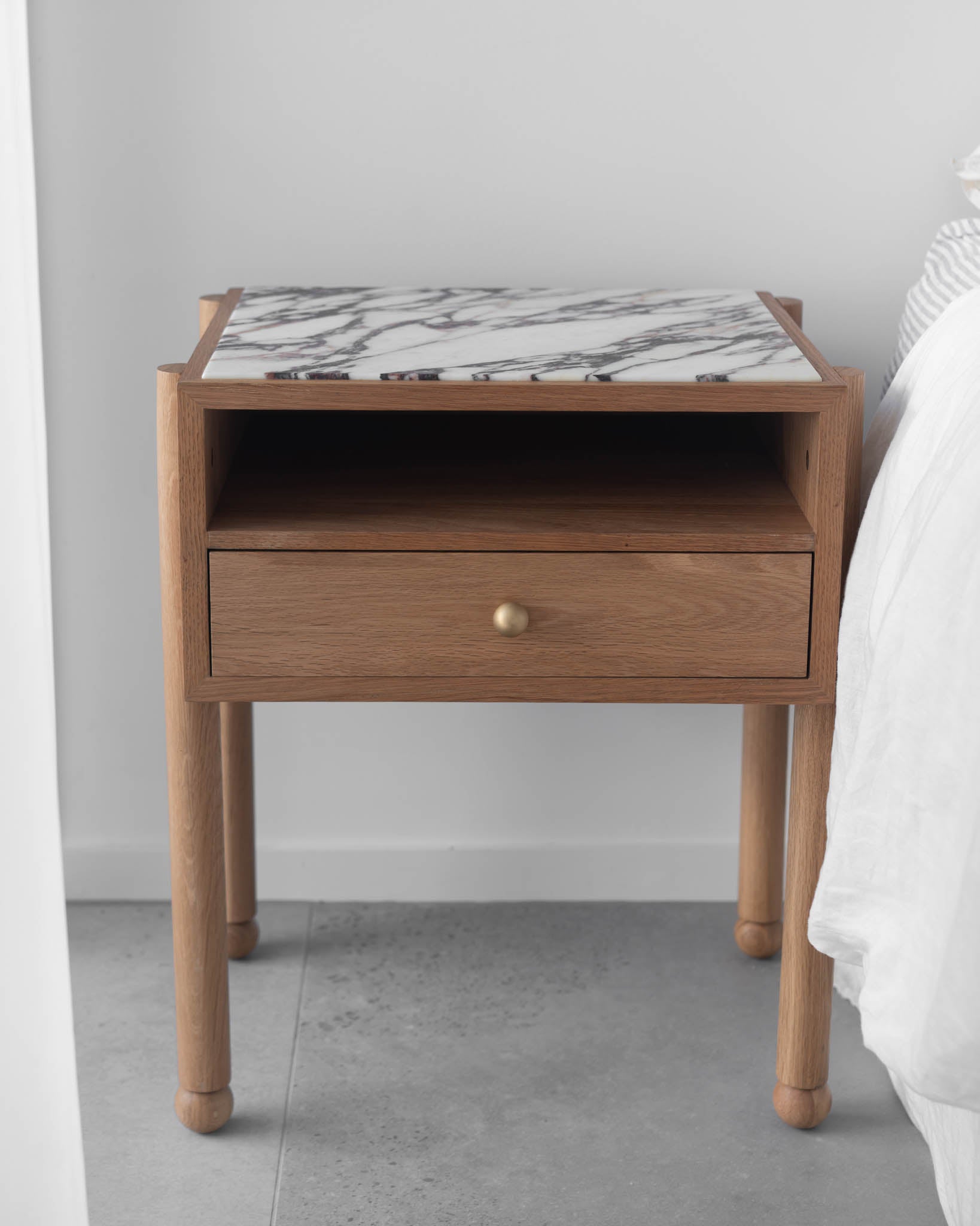 Naomi Oak Viola Bedside - Fleur Studios