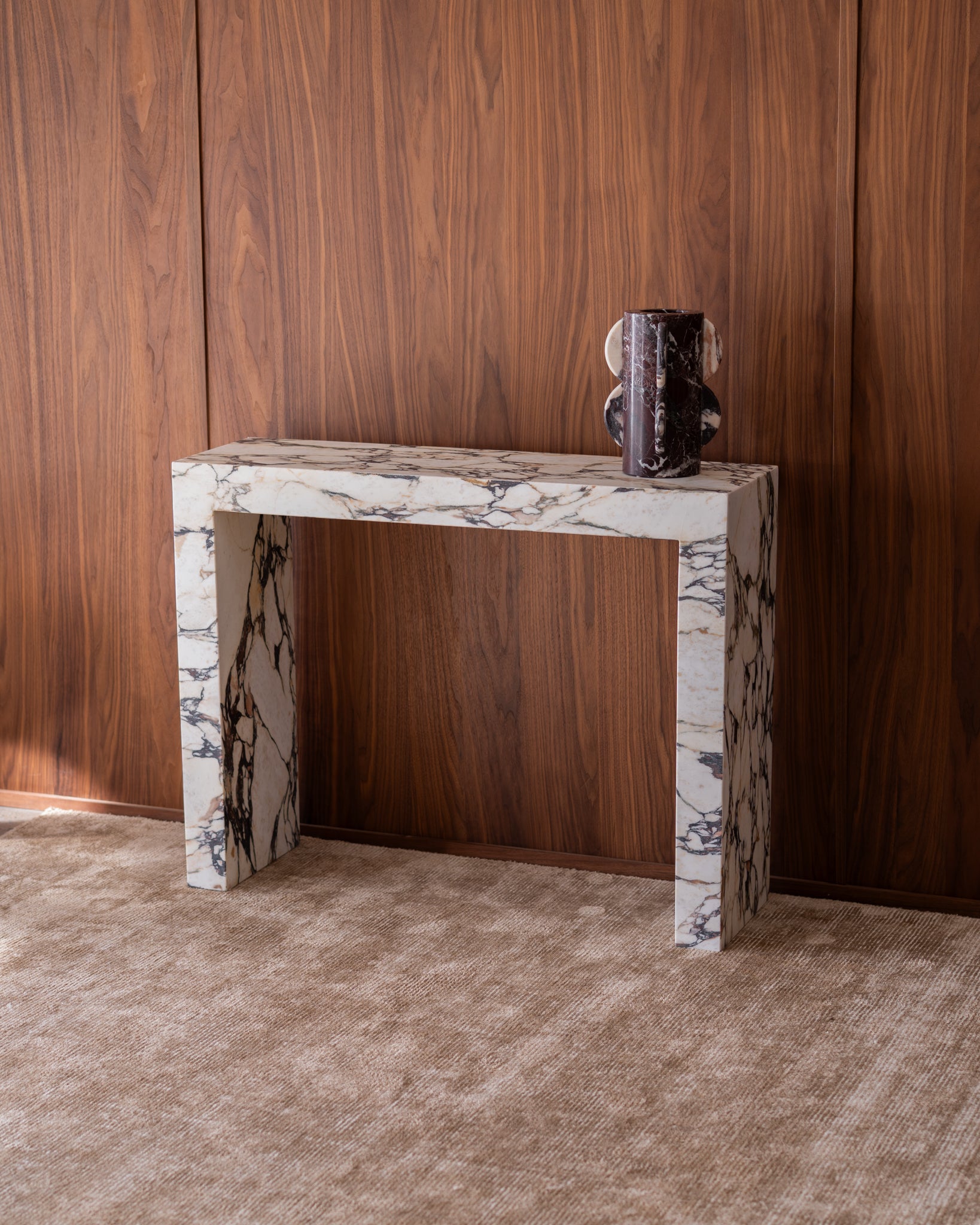 Petite Palm Calacatta Viola Console Console Table