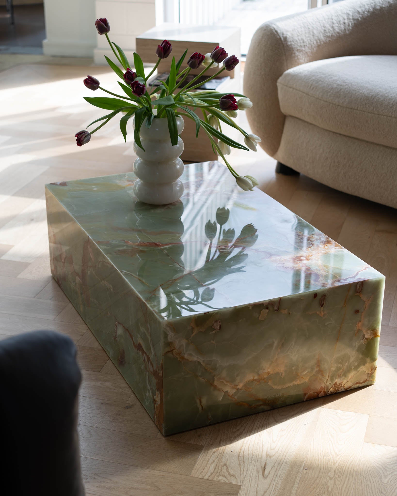 Plinth Coffee Table Green Onyx - Fleur Studios