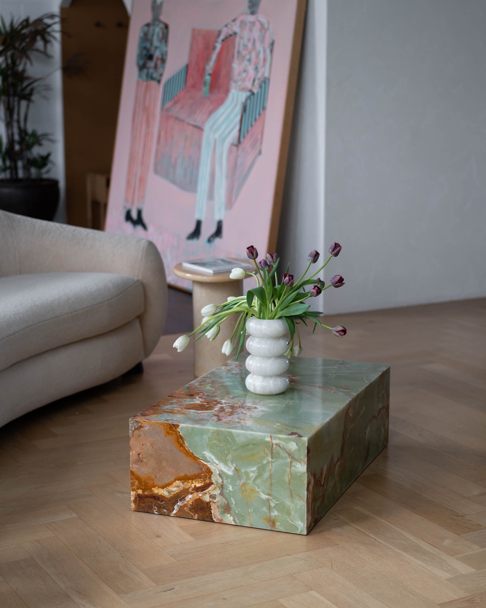 Plinth Coffee Table Green Onyx - Fleur Studios