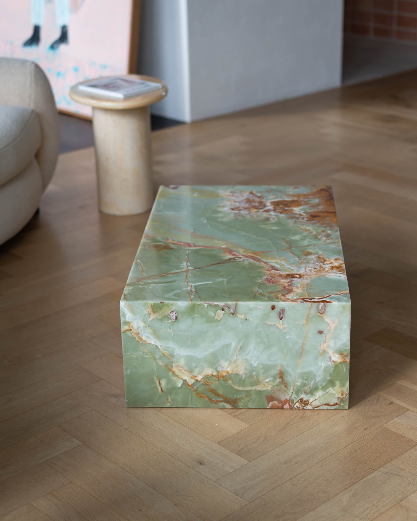 Plinth Coffee Table Green Onyx - Fleur Studios