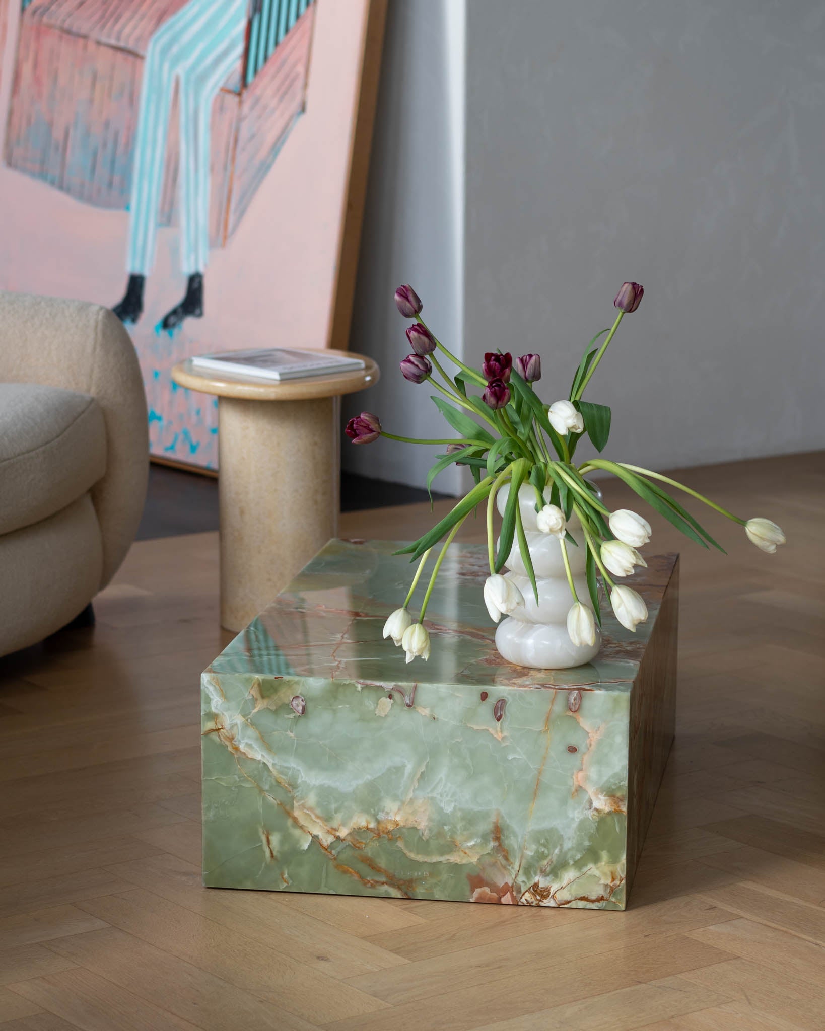 Plinth Coffee Table Green Onyx - Fleur Studios
