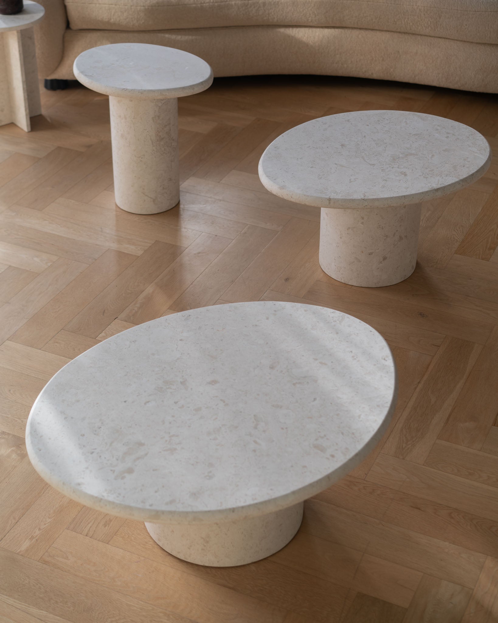 Wabi Crema Coffee Table Pair - Fleur Studios