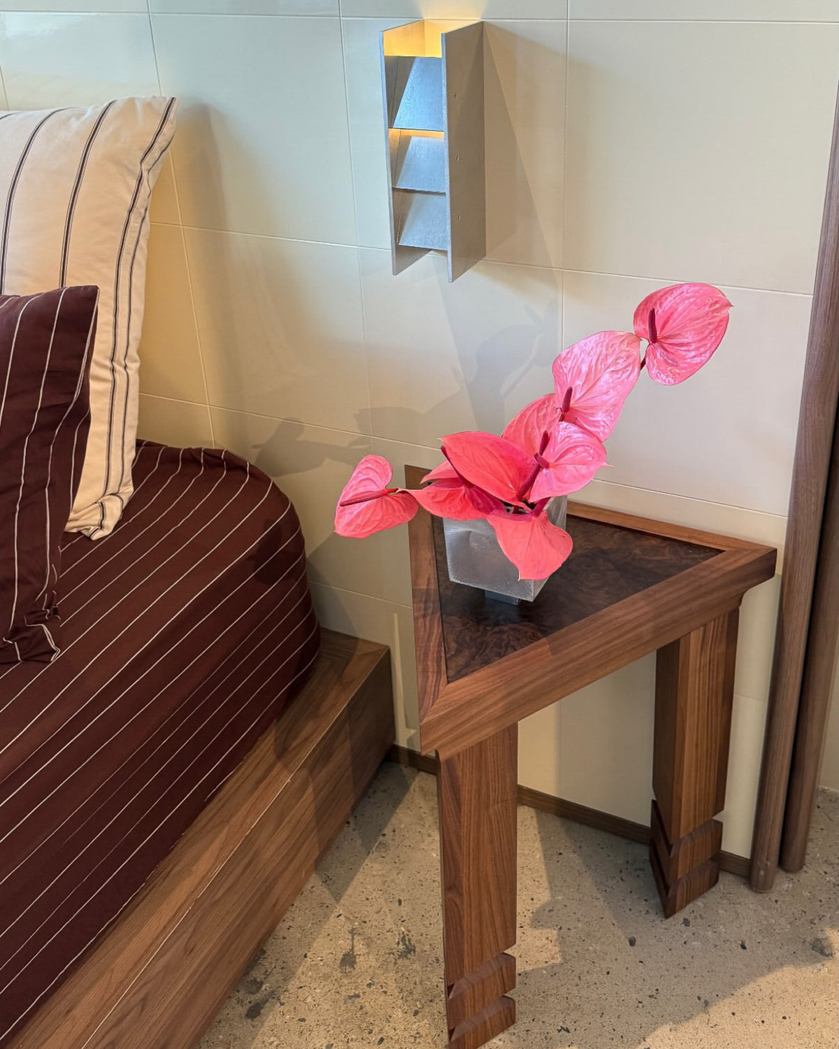 Wooden bedside table
