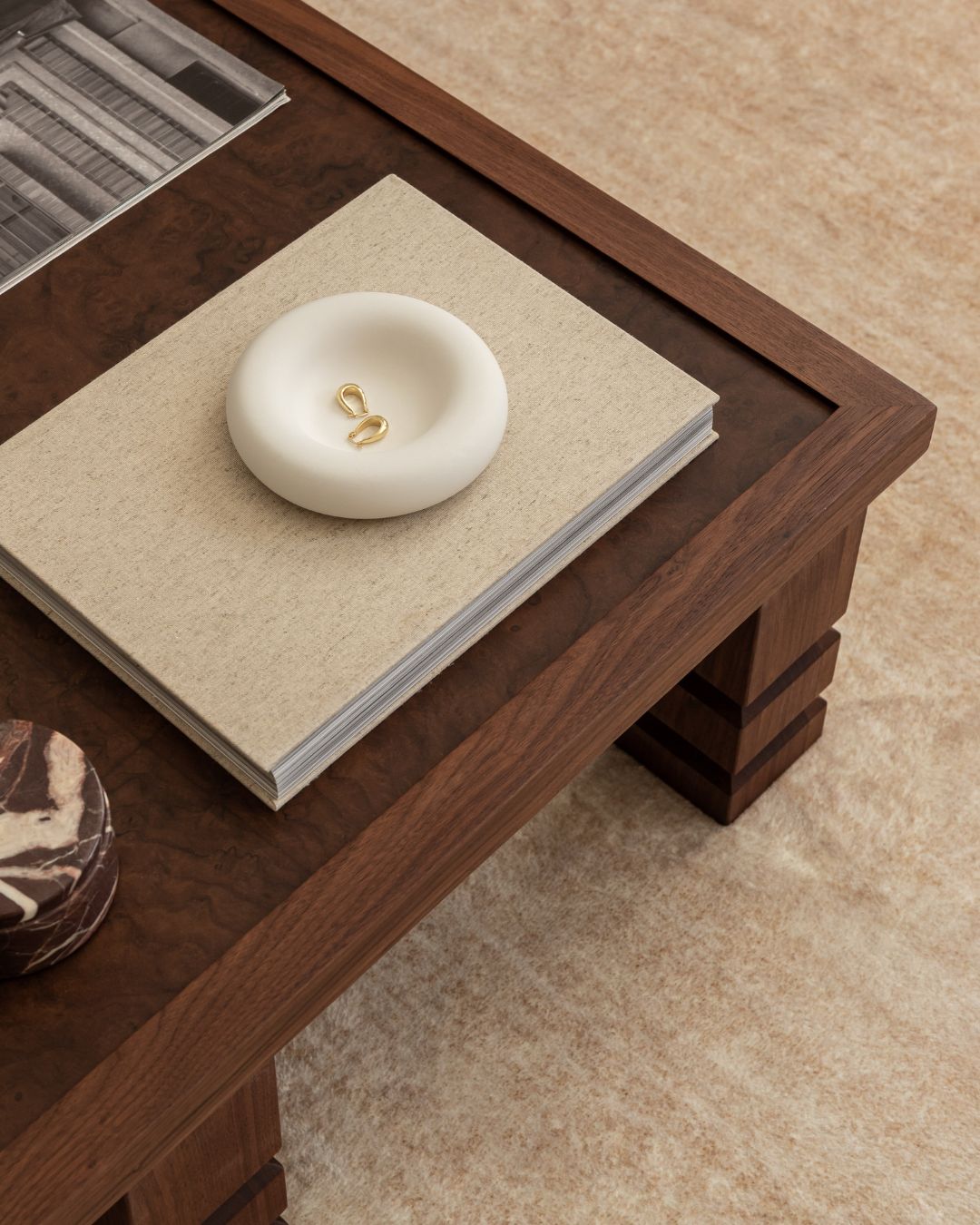Timber square coffee table styled