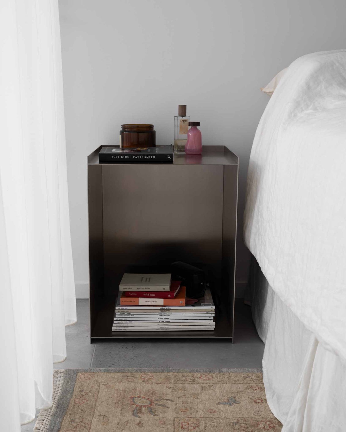 Milano Brushed Steel Side Table | Fleur Studios